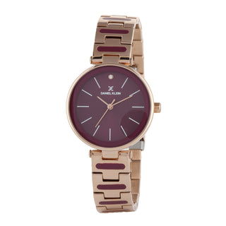 Daniel Klein Magenta Dial Gift Set Watch with Bracelet For Womens (Pack of 3)