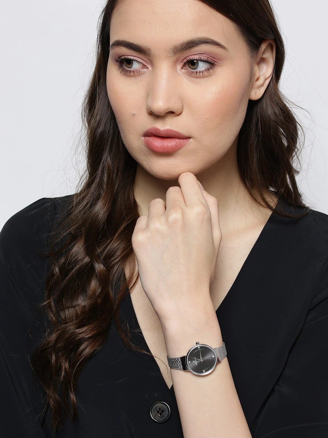 Daniel Klein Fiord Women Gun Black Dial Watch