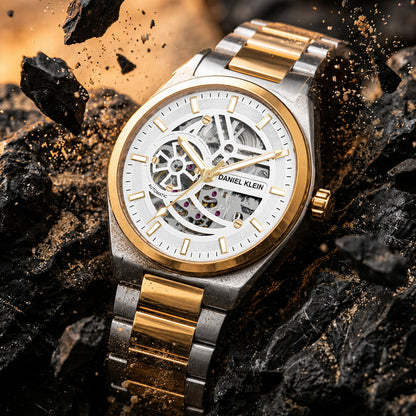 Daniel Klein Automatic Skeleton Dial Watch for Men