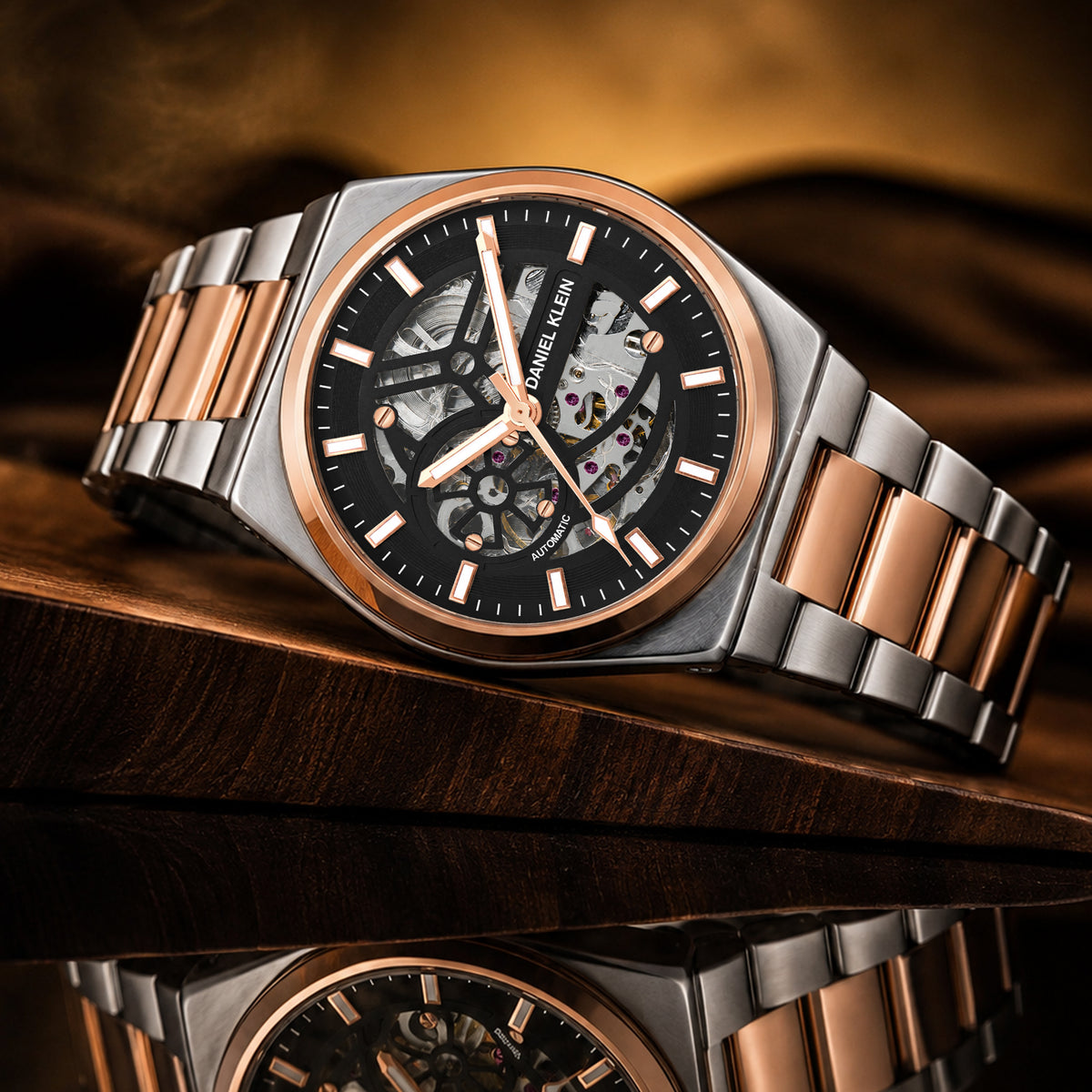 Daniel Klein Automatic Skeleton Dial Watch for Men