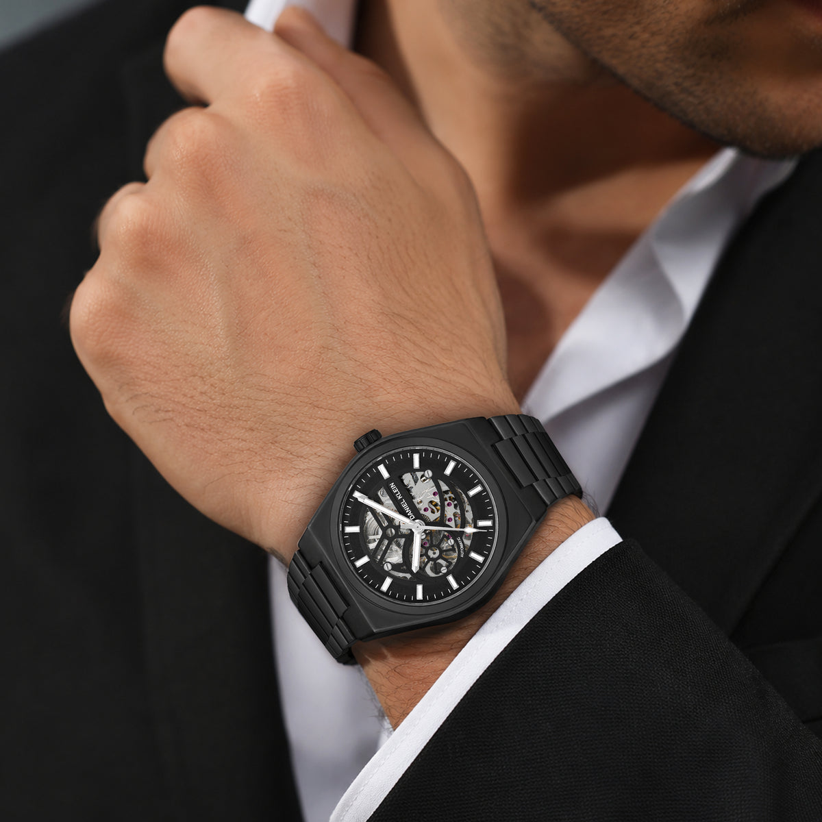 Daniel Klein Automatic Skeleton Dial Watch for Men