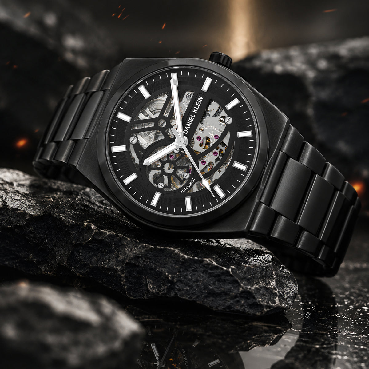 Daniel Klein Automatic Skeleton Dial Watch for Men