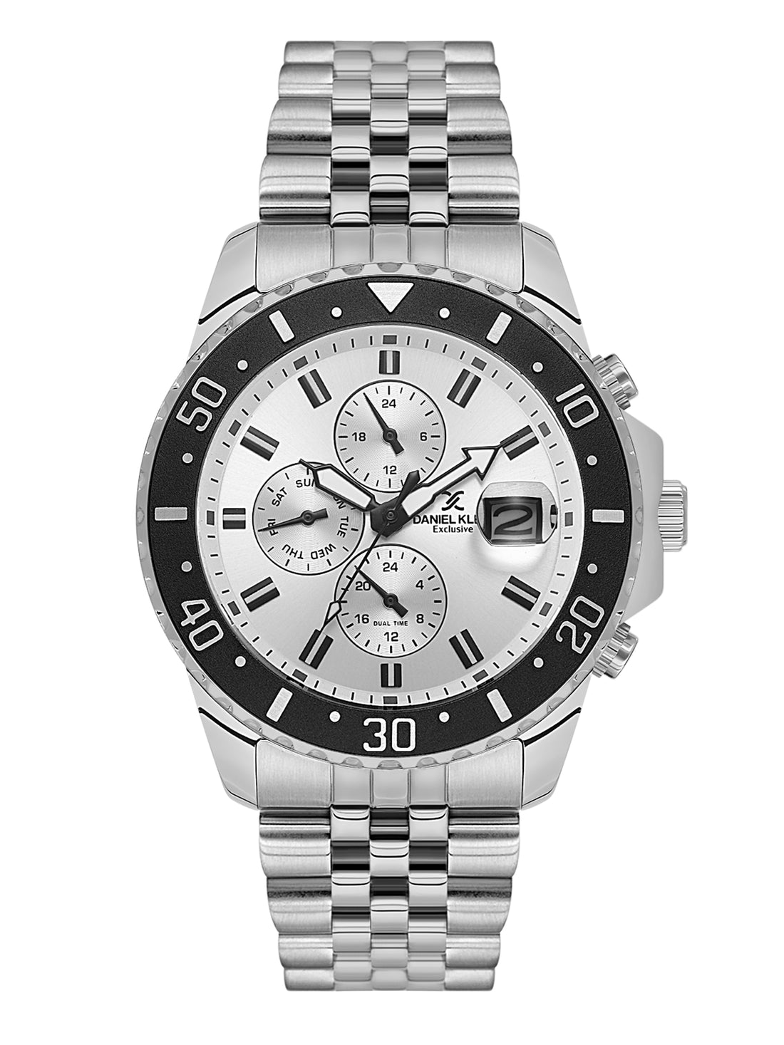 Daniel Klein Analog Silver Round Dial Silver Case Silver Strap Quartz Water-Resistant Wrist Watch for Men Boys DK.1.14243-1
