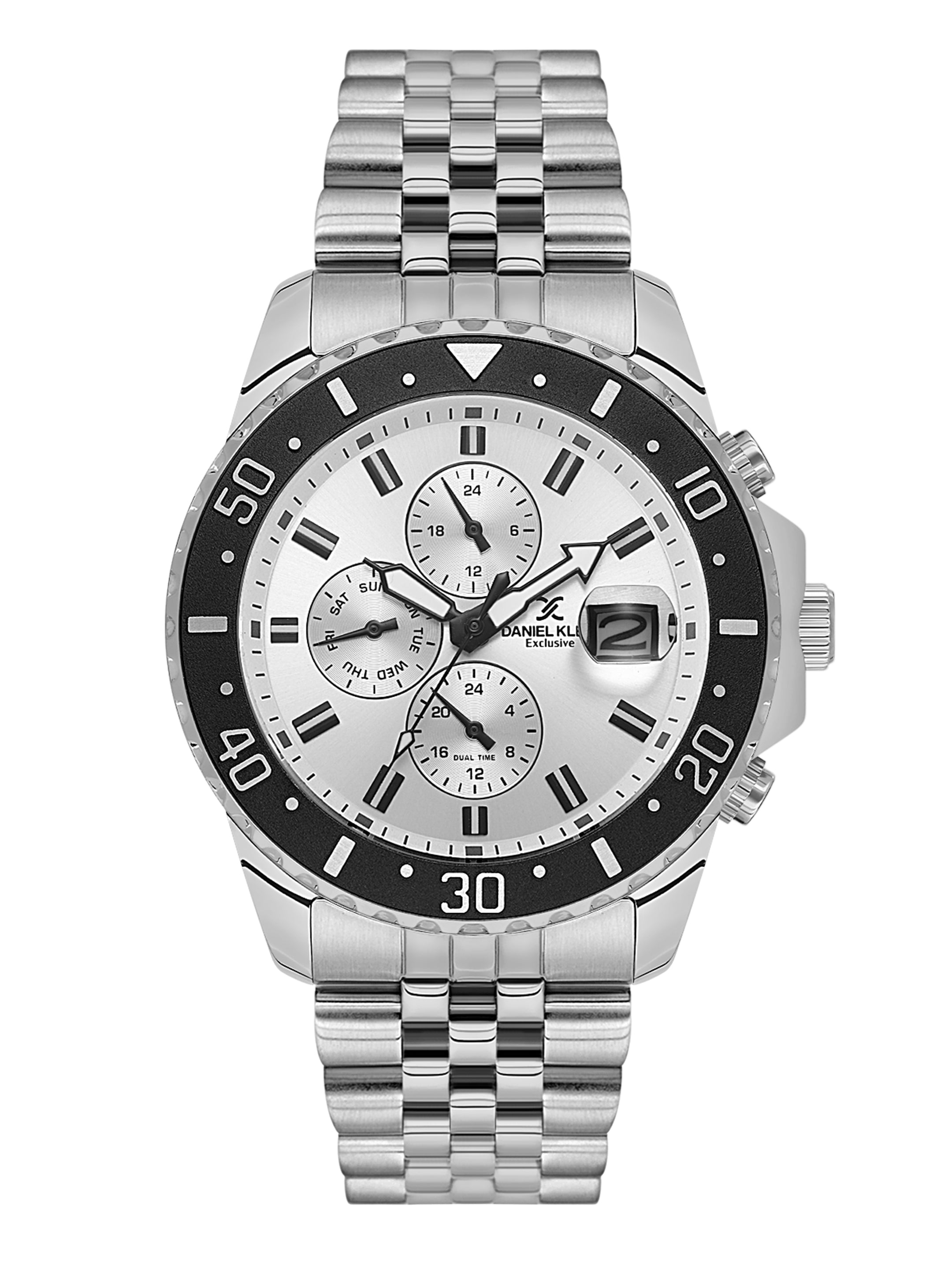 Daniel Klein Analog Silver Round Dial Silver Case Silver Strap Quartz Water-Resistant Wrist Watch for Men Boys DK.1.14243-1