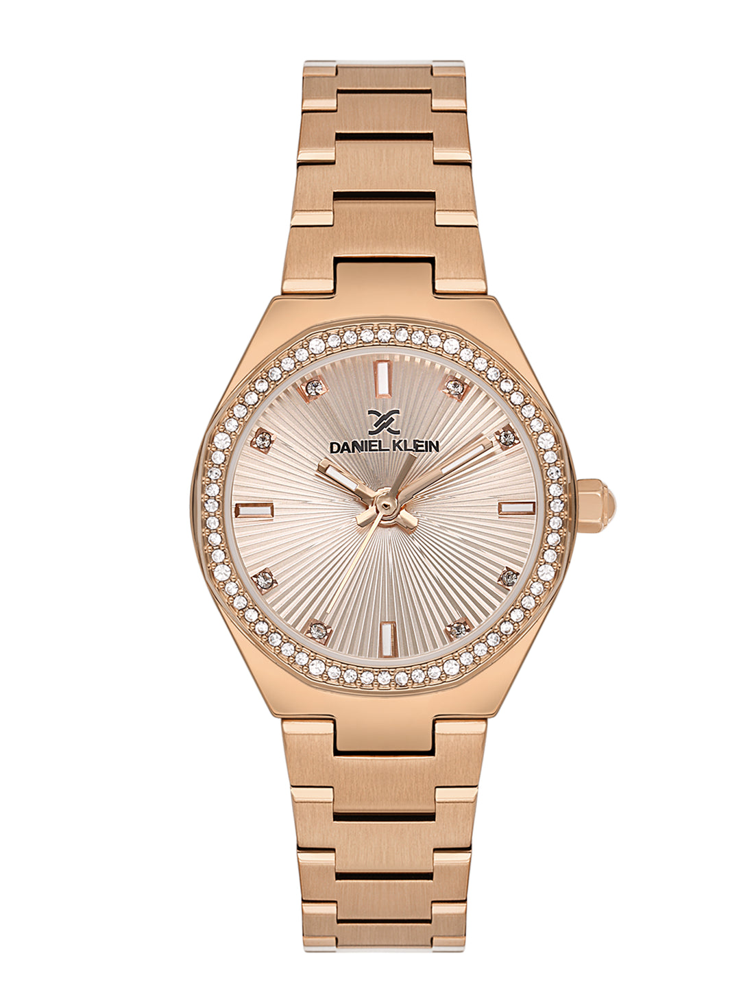 Daniel Klein Analog L.R.Gold Round Dial Pink Rose Gold Case Pink Rose Gold Strap Quartz Water-Resistant Wrist Watch for Women Girls, Ladies DK.1.14162-6