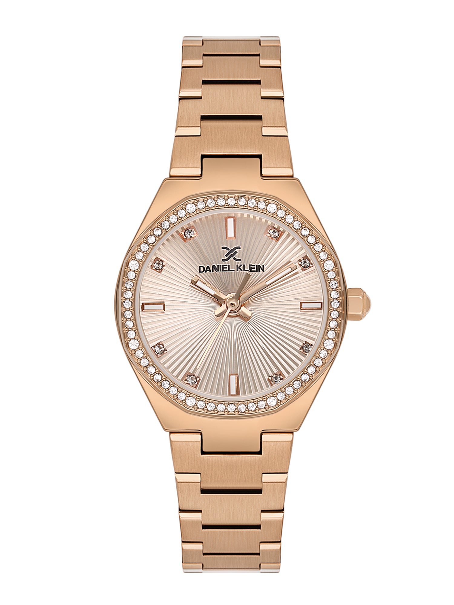 Daniel Klein Analog L.R.Gold Round Dial Pink Rose Gold Case Pink Rose Gold Strap Quartz Water-Resistant Wrist Watch for Women Girls, Ladies DK.1.14162-6