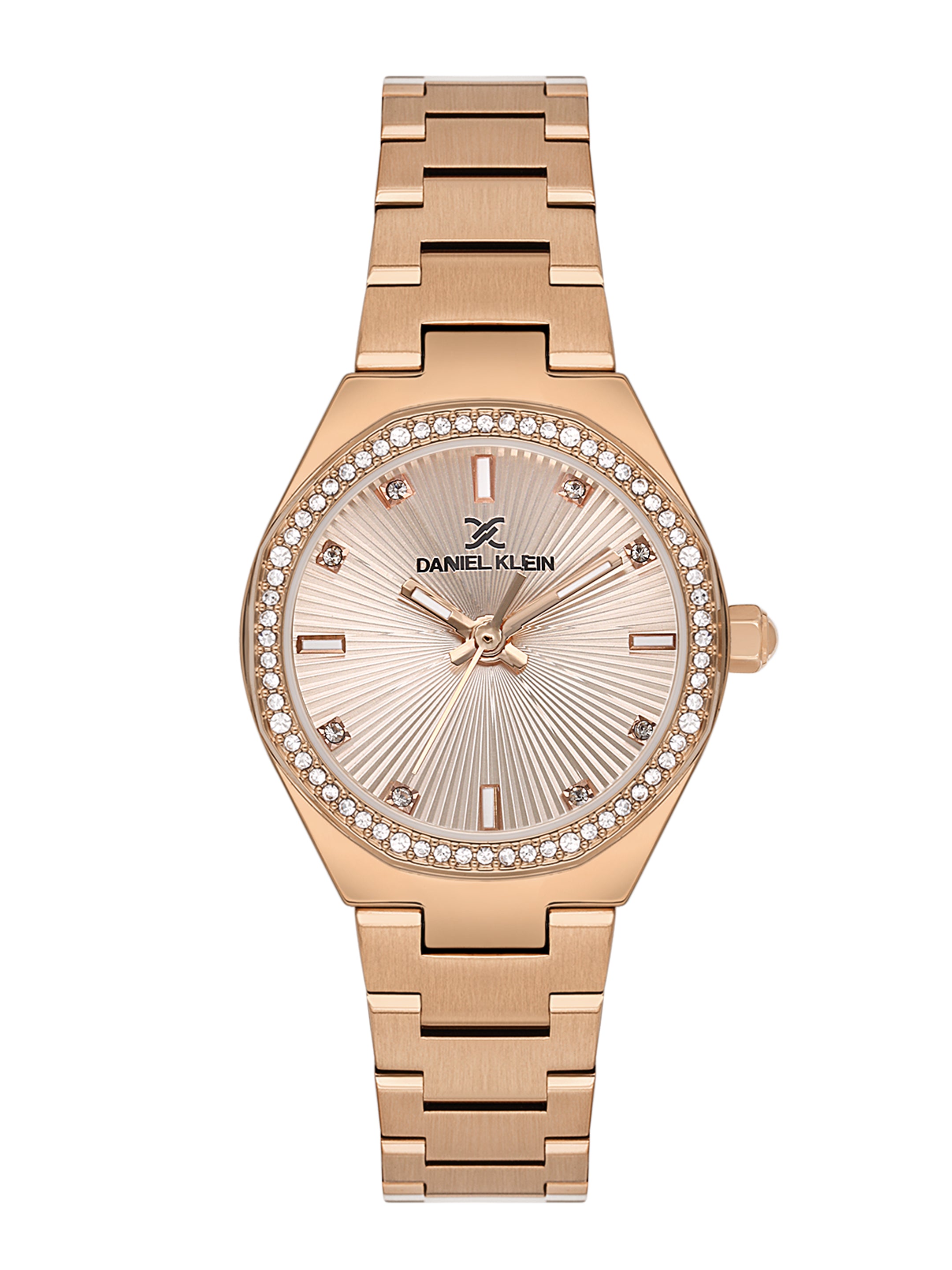 Daniel Klein Analog L.R.Gold Round Dial Pink Rose Gold Case Pink Rose Gold Strap Quartz Water-Resistant Wrist Watch for Women Girls, Ladies DK.1.14162-6