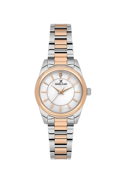 Daniel klein Premium Lady White Mother of Pearl Rose Gold-Silver Watch DK.1.13929-6