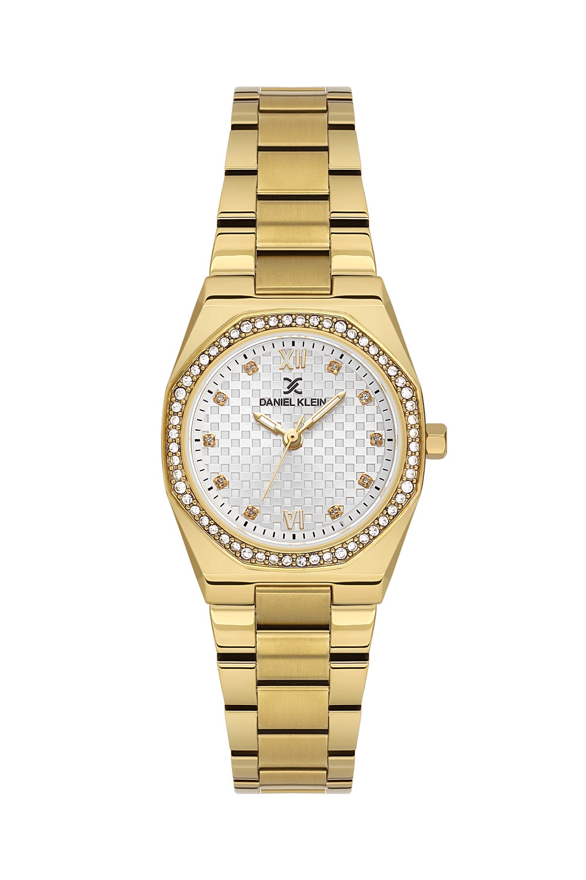 Daniel Klein Silver Dial Gold Strap Women’s Analog Watch DK.1.14099-3
