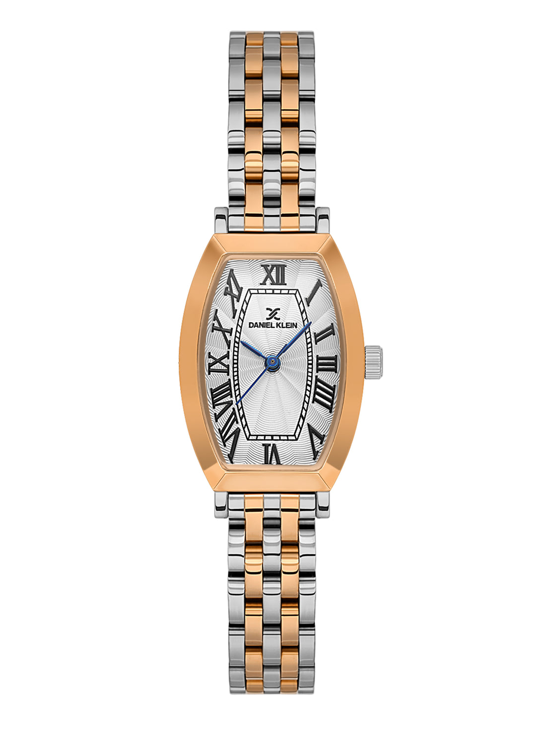 Daniel Klein Analog Silver Round Dial Silver and Rose Gold Case Silver and Rose Gold Strap Quartz Water-Resistant Wrist Watch for Women Girls, Ladies DK.1.14165-6