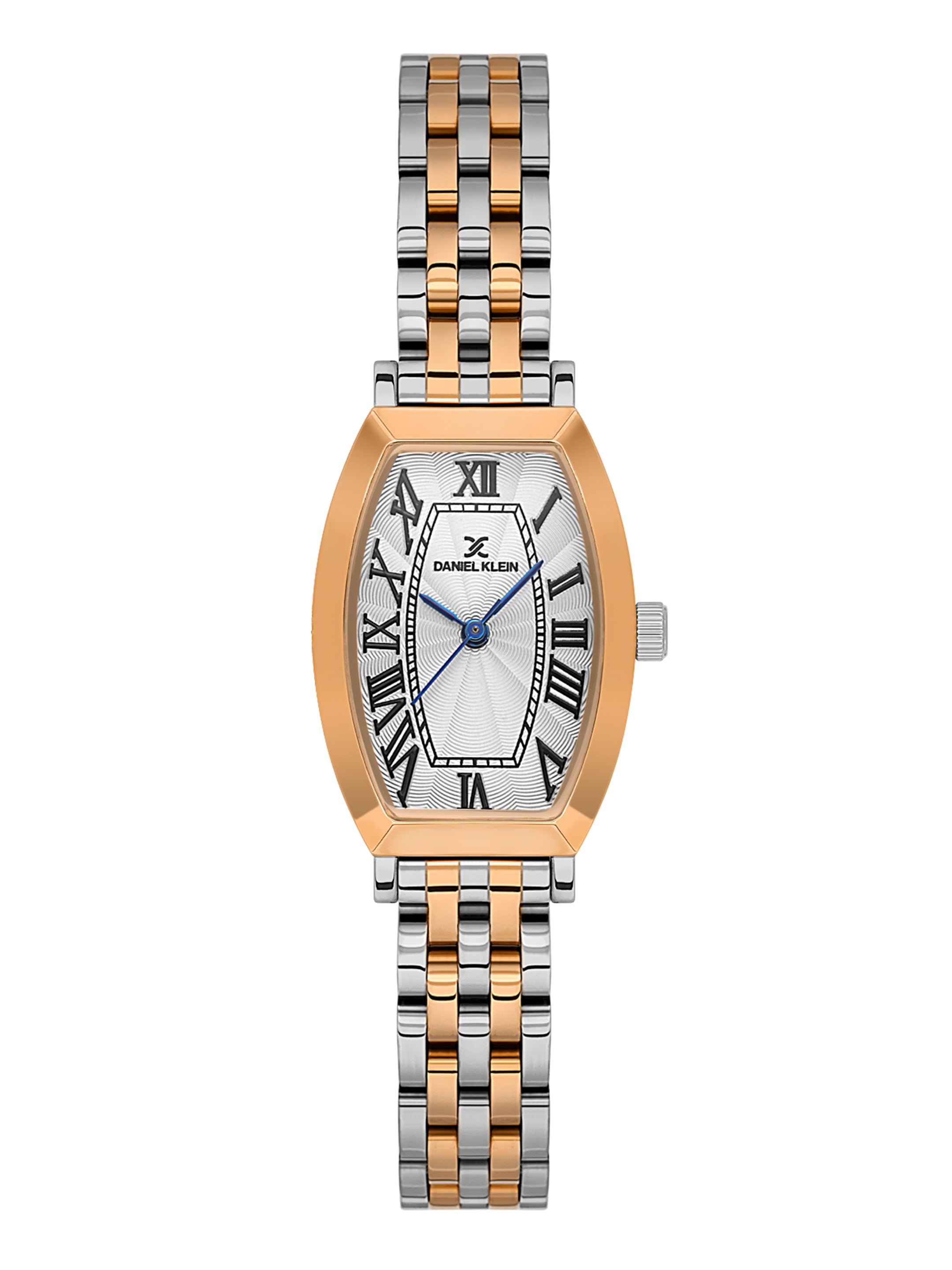 Daniel Klein Analog Silver Round Dial Silver and Rose Gold Case Silver and Rose Gold Strap Quartz Water-Resistant Wrist Watch for Women Girls, Ladies DK.1.14165-6