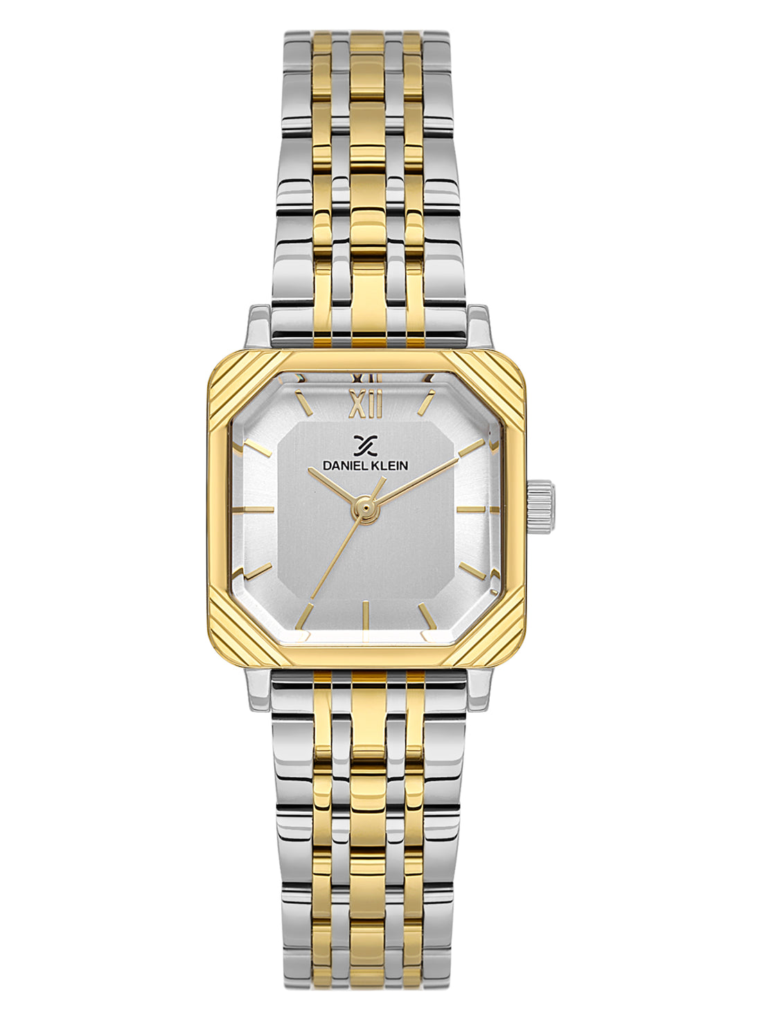Daniel Klein Analog Silver Round Dial Silver and Gold Case Silver and Gold Strap Quartz Water-Resistant Wrist Watch for Women Girls, Ladies DK.1.14153-4