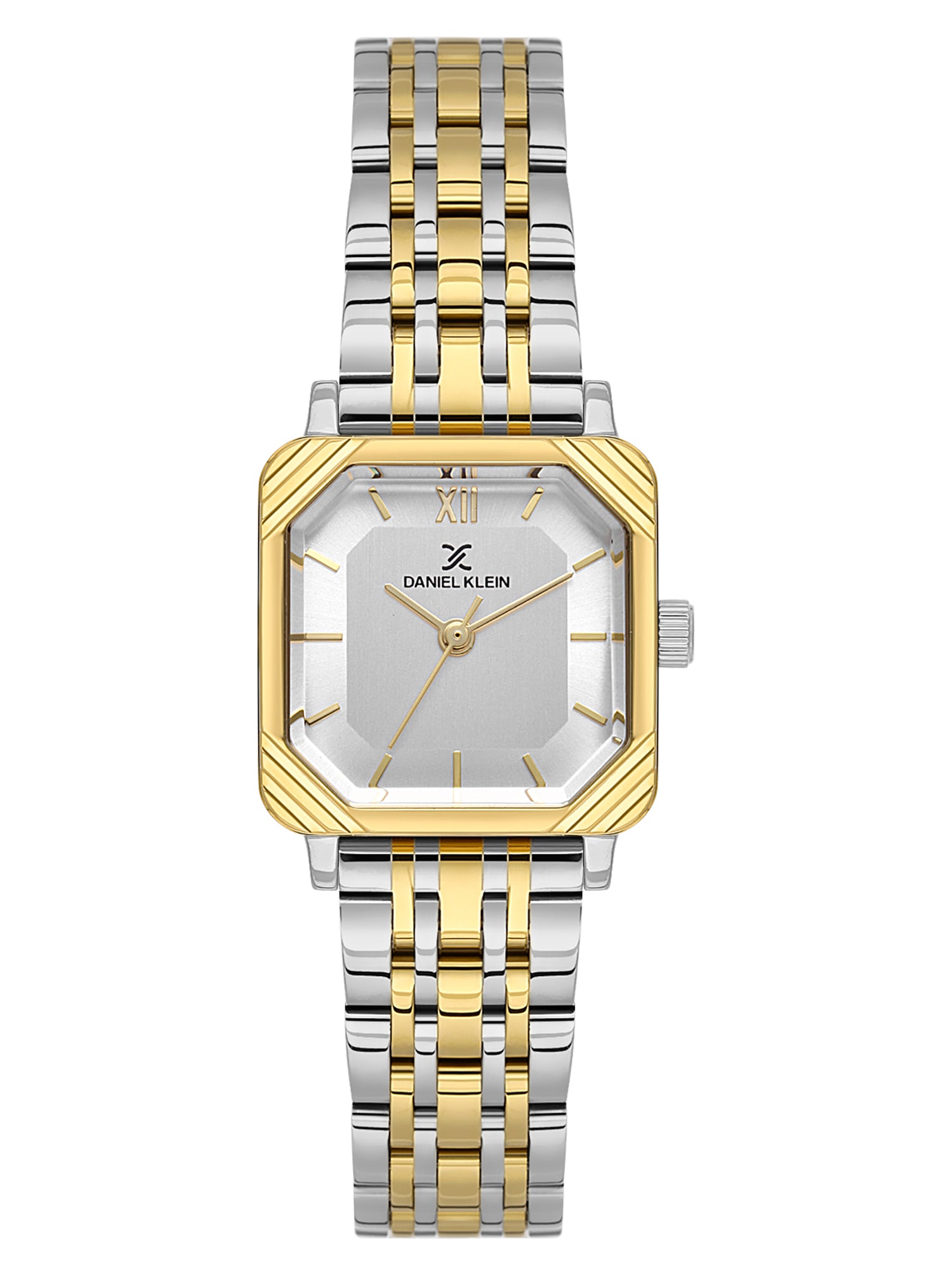 Daniel Klein Analog Silver Round Dial Silver and Gold Case Silver and Gold Strap Quartz Water-Resistant Wrist Watch for Women Girls, Ladies DK.1.14153-4
