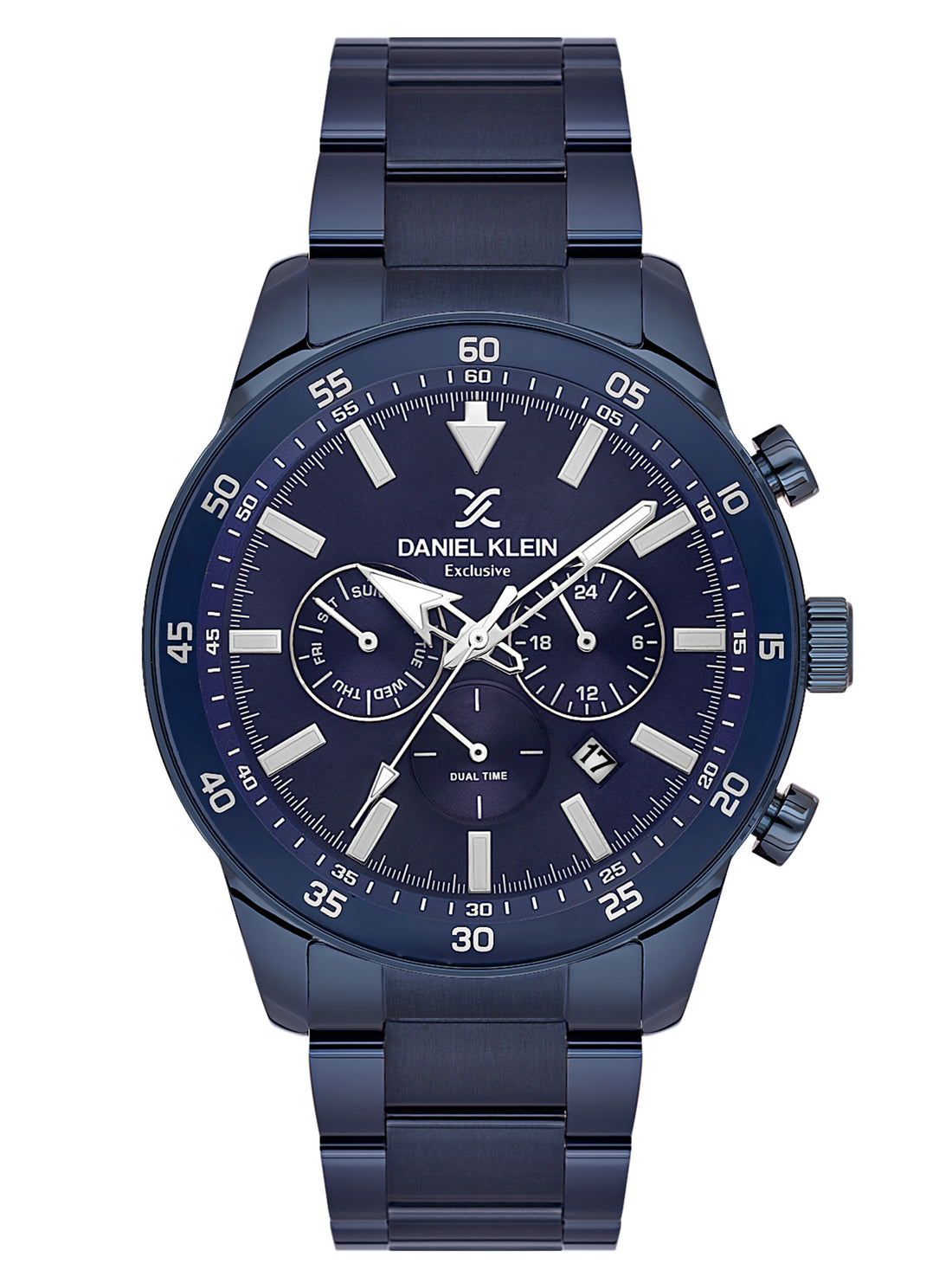 Daniel Klein Analog Blue Round Dial Blue Case Blue Strap Quartz Water-Resistant Wrist Watch for Men Boys DK.1.14256-5