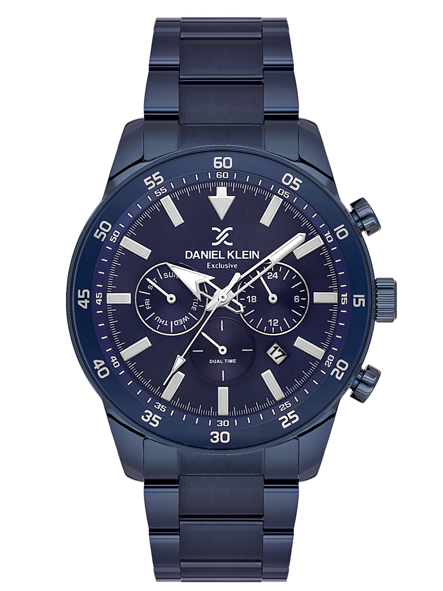 Daniel Klein Analog Blue Round Dial Blue Case Blue Strap Quartz Water-Resistant Wrist Watch for Men Boys DK.1.14256-5