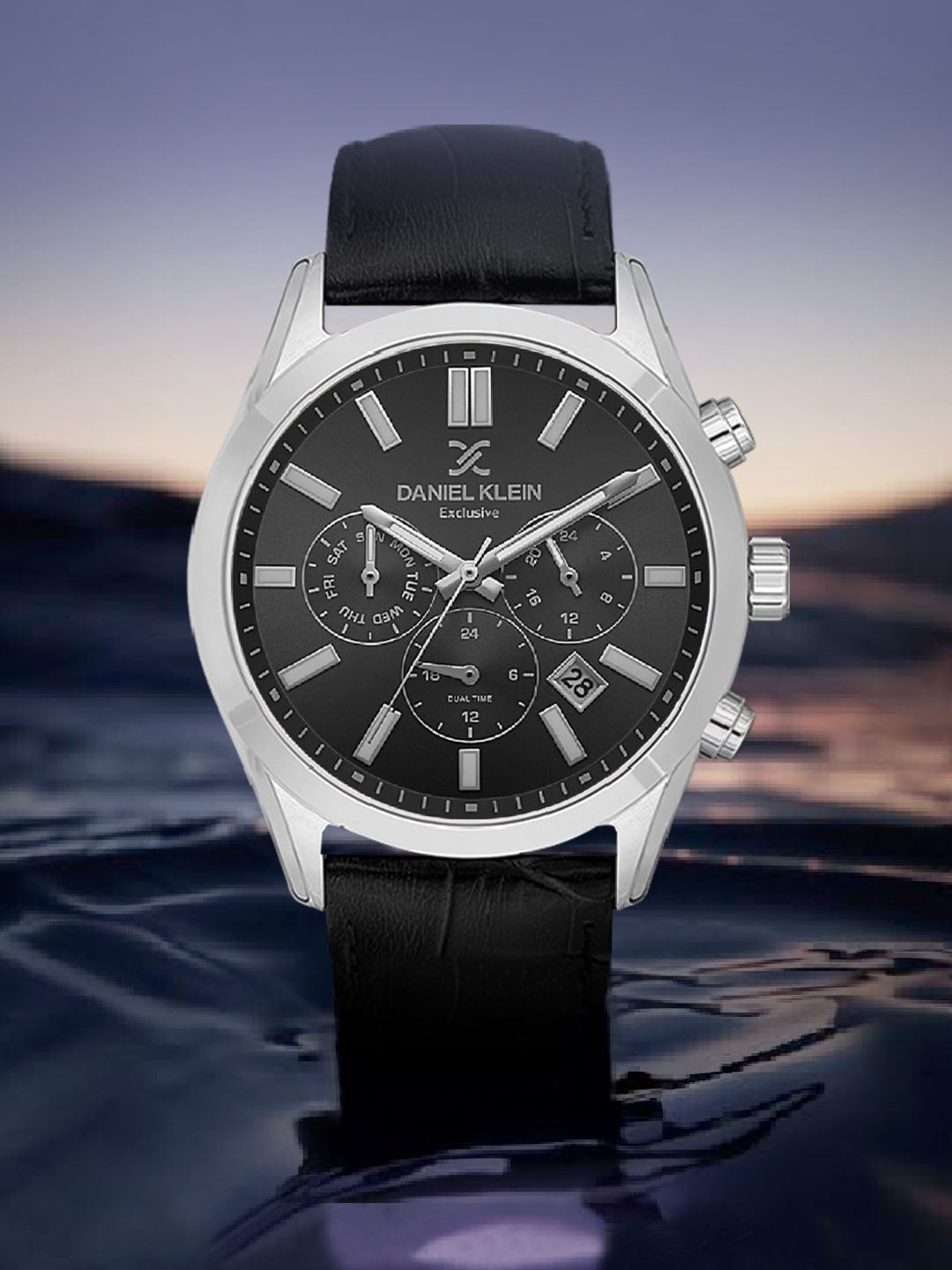 Daniel Klein Exclusive Gun Black Dial Black Strap Men’s Analog Watch DK.1.14212-2