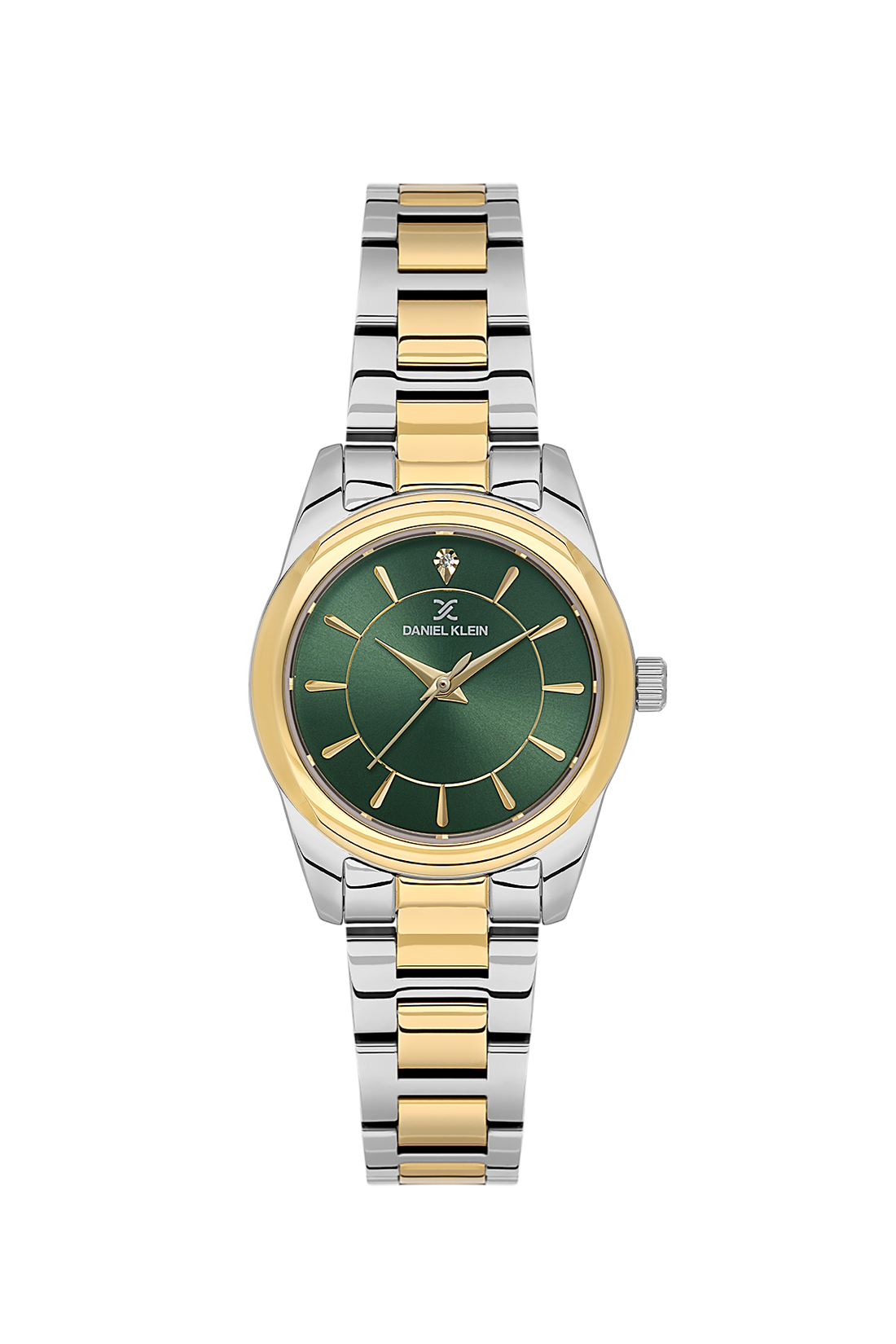 Daniel klein Premium Lady Dark Green Mother of Pearl Gold-Silver Watch DK.1.13929-5