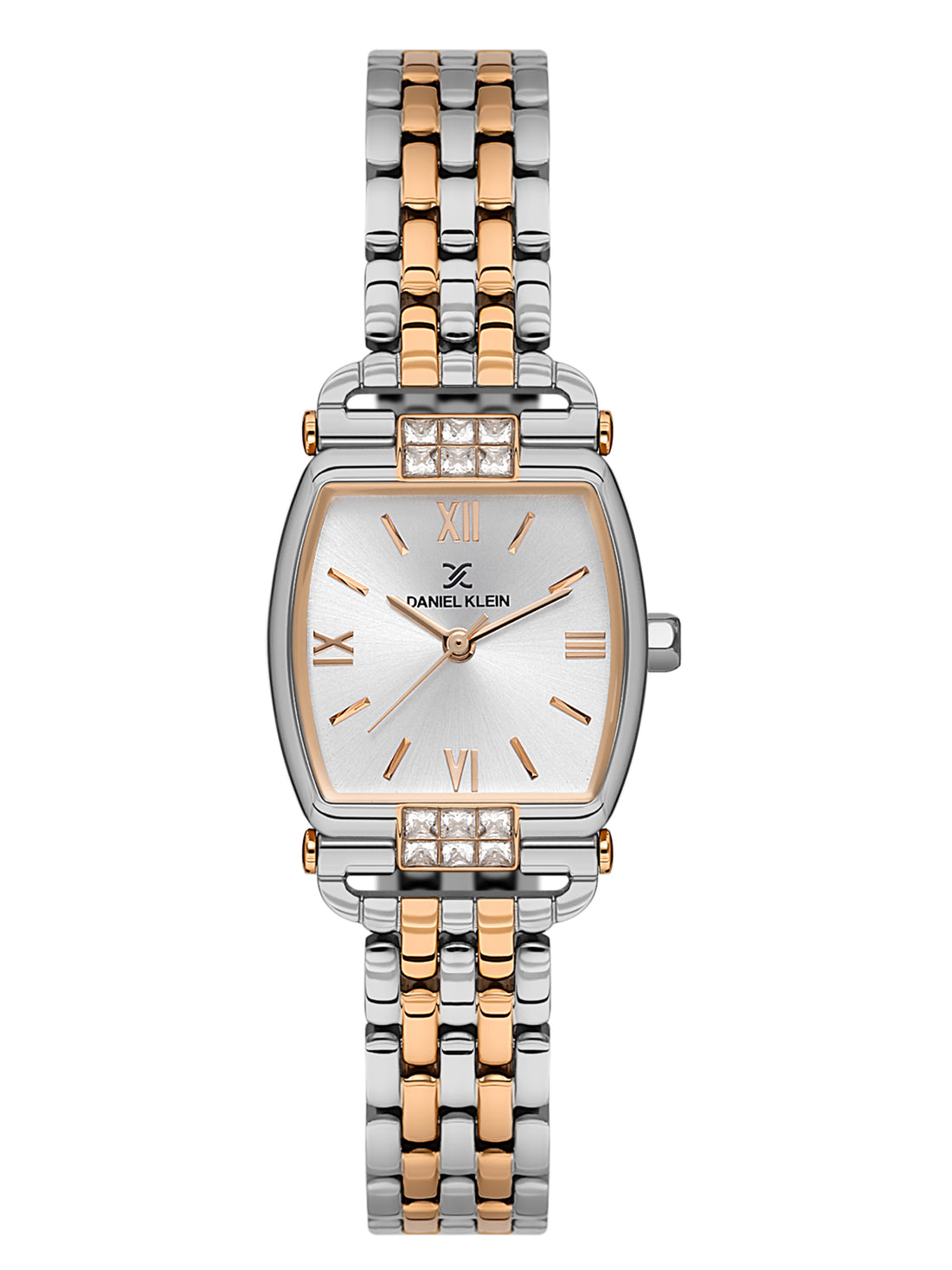 Daniel Klein Analog Silver Round Dial Silver and Rose Gold Case Silver and Rose Gold Strap Quartz Water-Resistant Wrist Watch for Women Girls, Ladies DK.1.14281-6