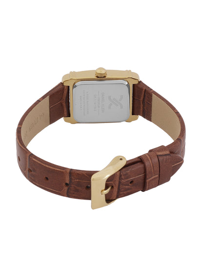 Daniel Klein Silver Dial Dark Brown Strap Women’s Analog Watch DK.1.14116-3