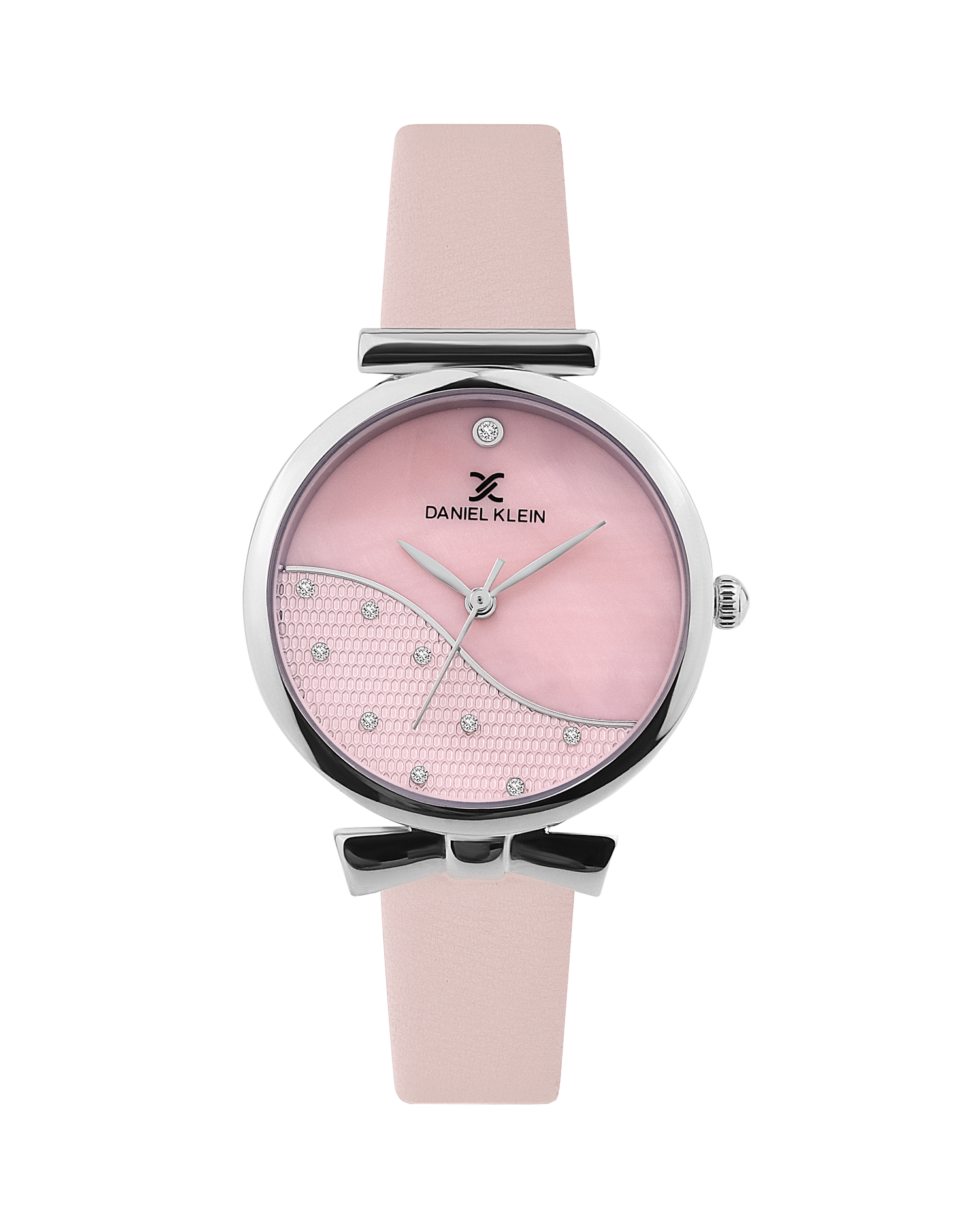 Pink Minimal Strap with Bow Shape Lug Women Premium Watch DK.1.14022-1