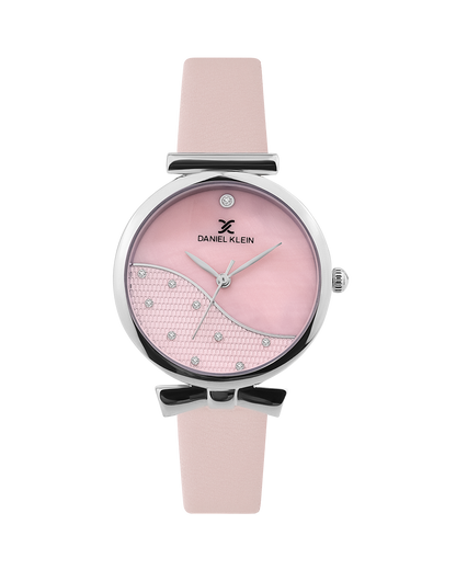 Pink Minimal Strap with Bow Shape Lug Women Premium Watch DK.1.14022-1