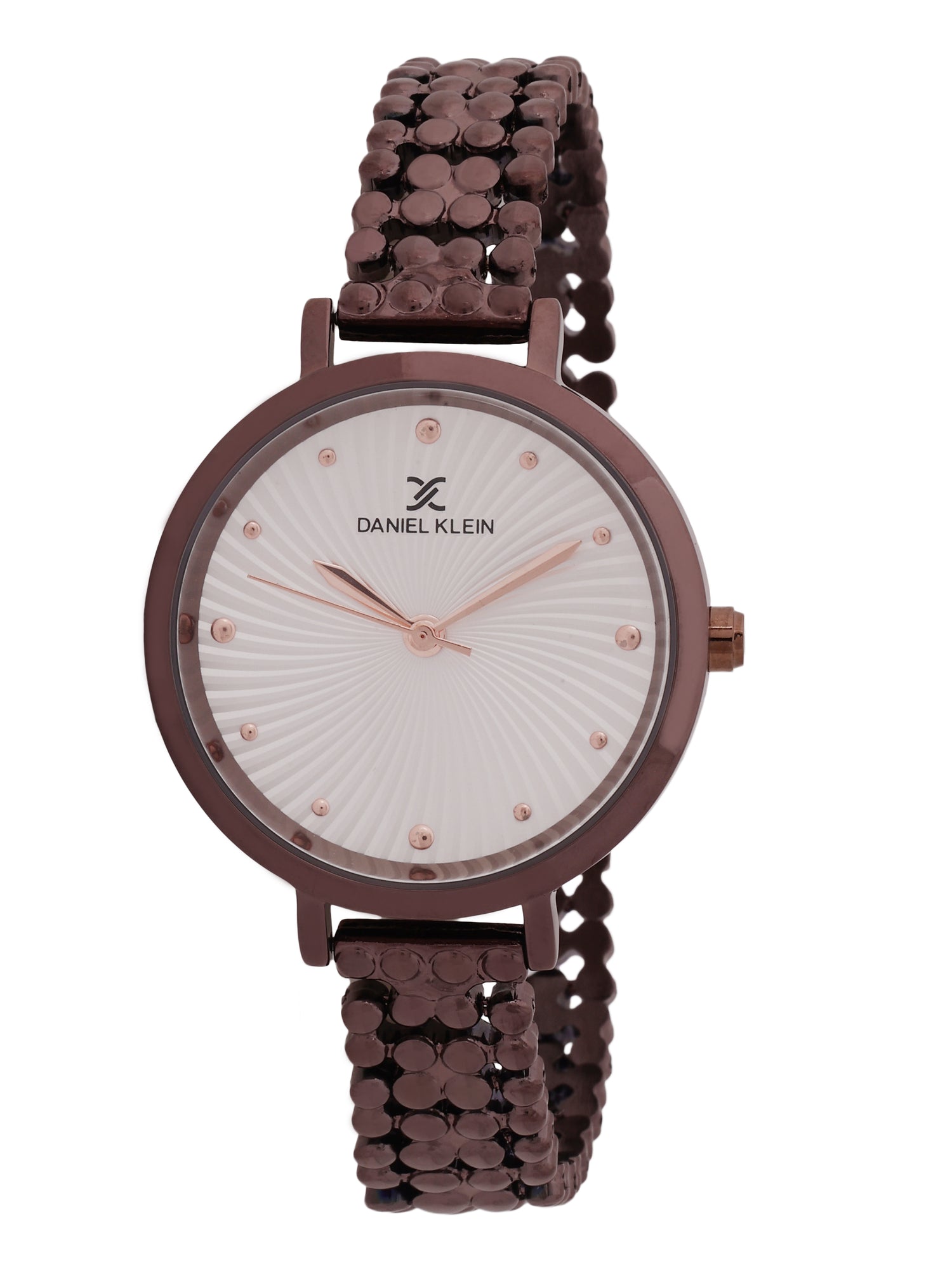 &quot;Daniel Klein Women’s Brown Bracelet Watch – Elegant Silver Dial, Classic Design &quot;