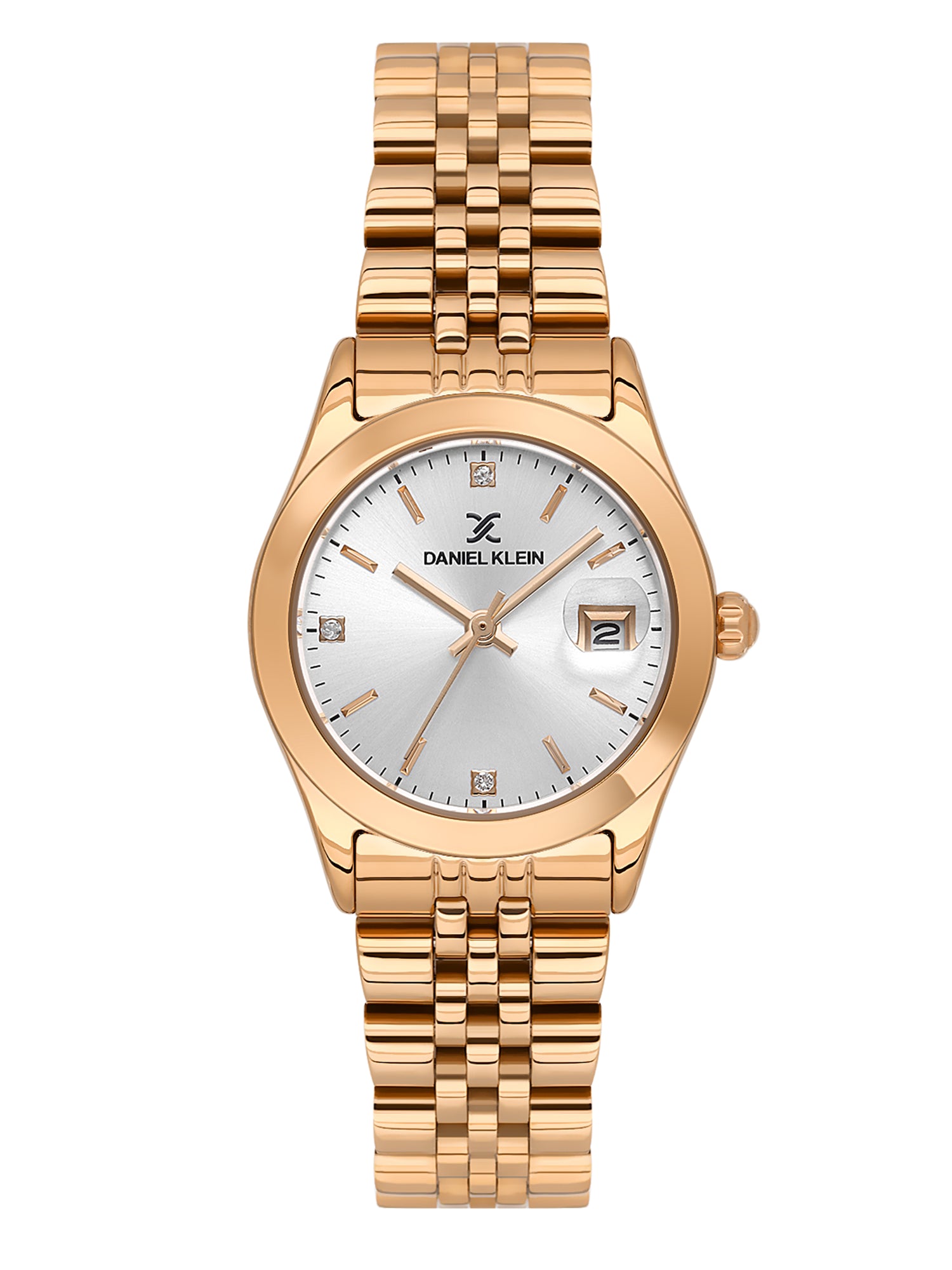 Daniel Klein Analog Silver Round Dial Pink Rose Gold Case Pink Rose Gold Strap Quartz Water-Resistant Wrist Watch for Women Girls, Ladies DK.6.14183-5