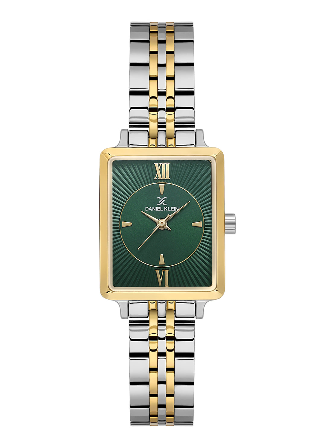 Daniel Klein Dark Green Sunray Dial Stainless Steel Strap Women’s Watch DK.1.14055-5