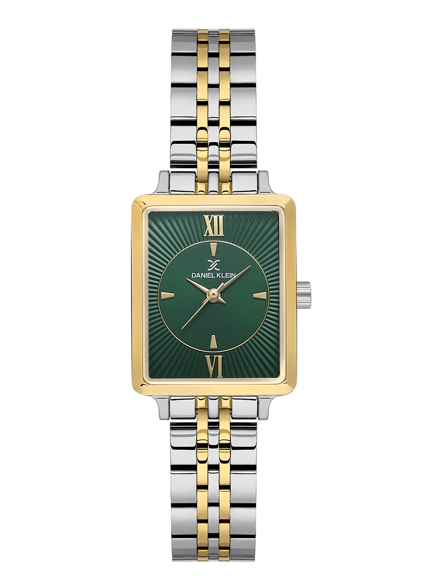 Daniel Klein Dark Green Sunray Dial Stainless Steel Strap Women’s Watch DK.1.14055-5
