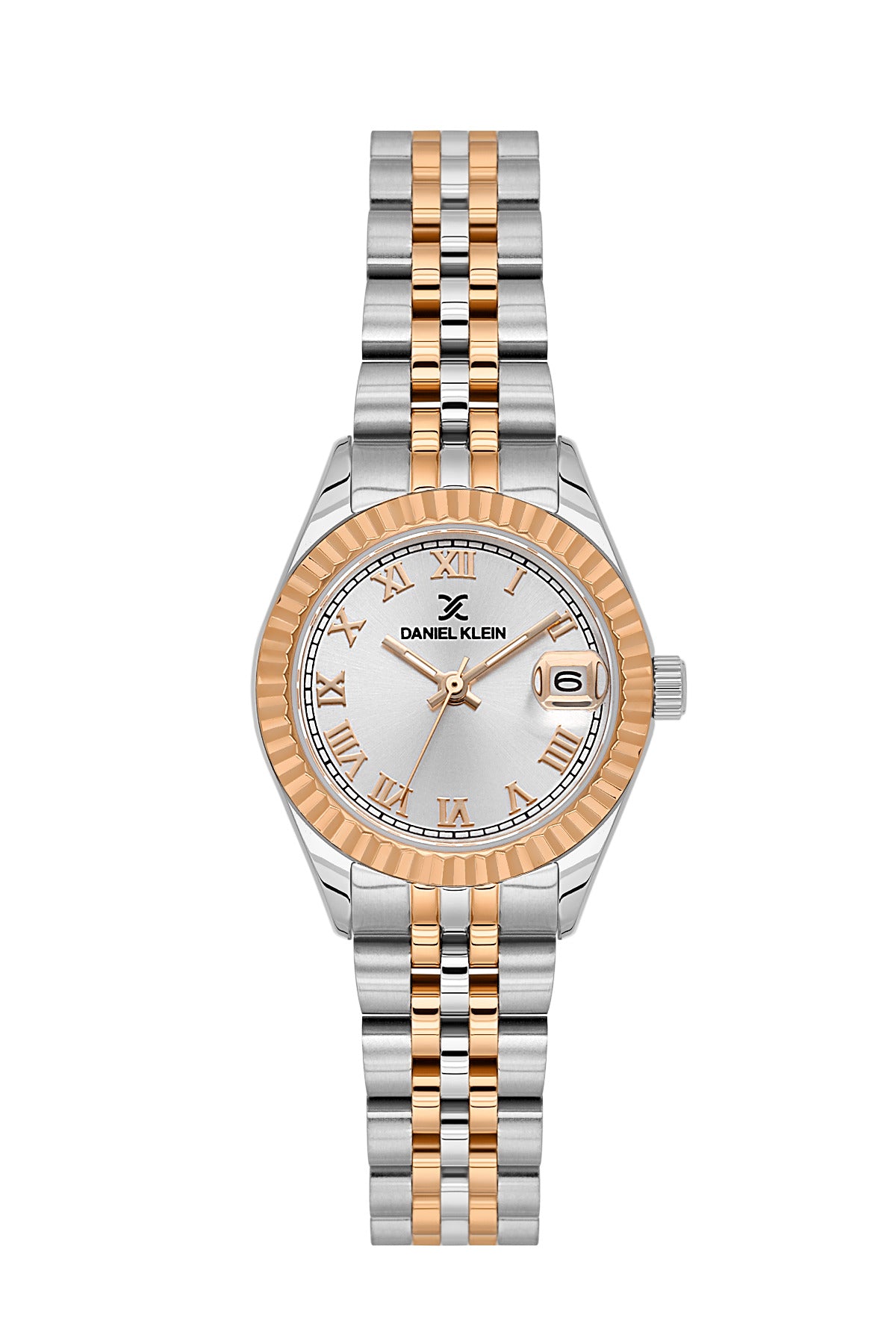 Daniel Klein Silver Dial Silver–Rose Gold Strap Women’s Analog Watch DK.1.14097-5