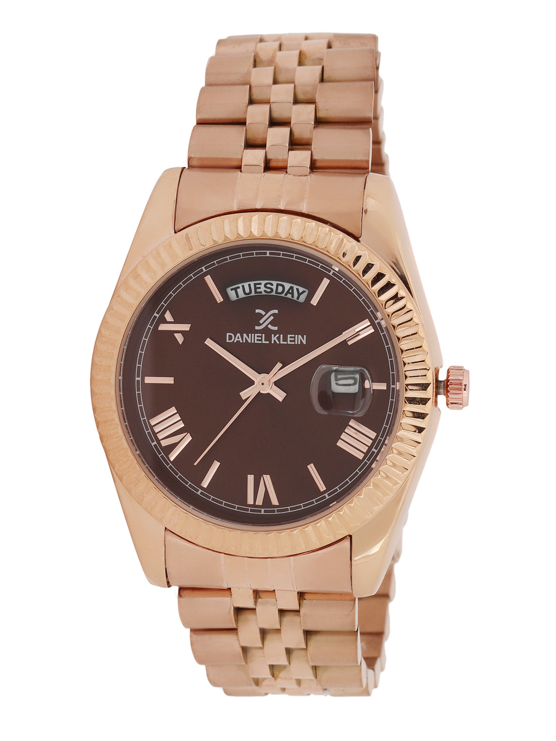 &quot;Daniel Klein Women’s Rose Gold Bracelet Watch – Elegant Brown Dial, Luxury Finish &quot;
