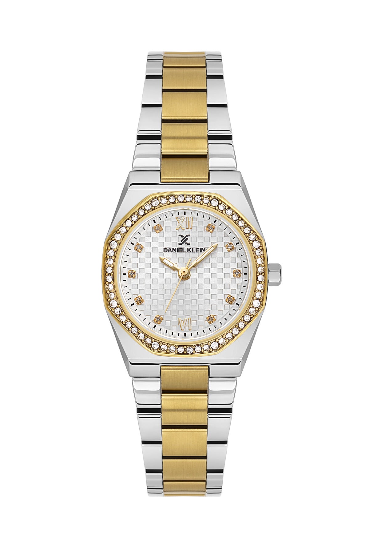 Daniel Klein Silver Dial Silver–Gold Strap Women’s Analog Watch DK.1.14099-4