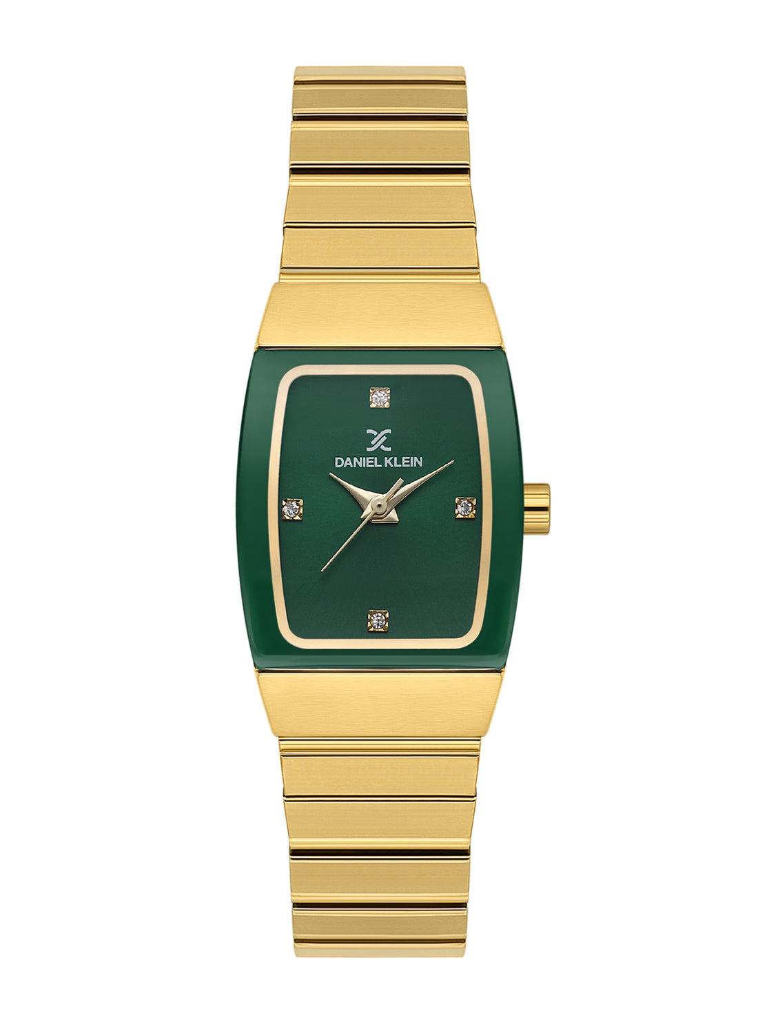 Daniel Klein Analog Dark Green Round Dial Gold/Dark Green Case Gold Strap Quartz Water-Resistant Wrist Watch for Women Girls, Ladies DK.1.14191-3