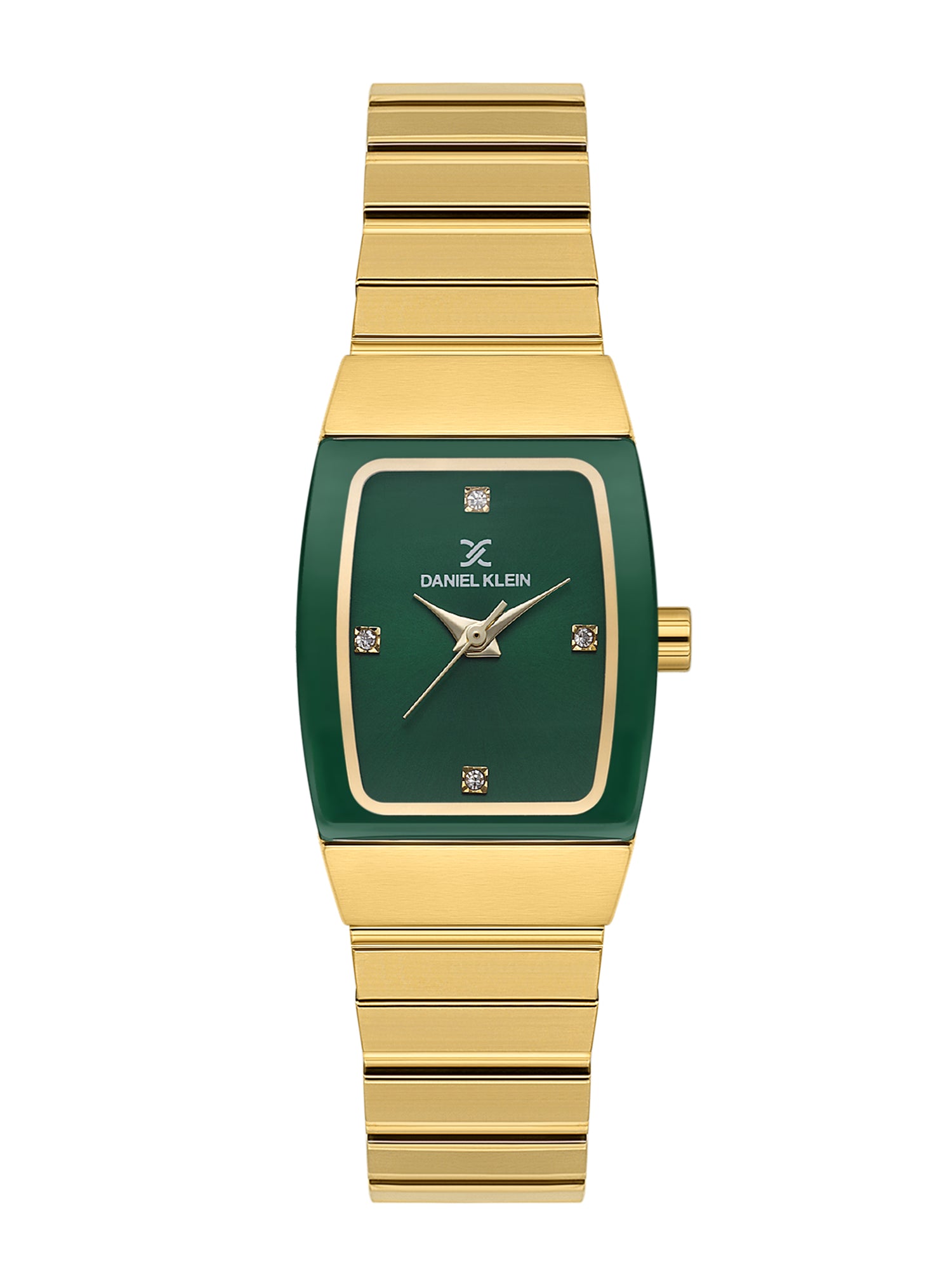 Daniel Klein Analog Dark Green Round Dial Gold/Dark Green Case Gold Strap Quartz Water-Resistant Wrist Watch for Women Girls, Ladies DK.1.14191-3