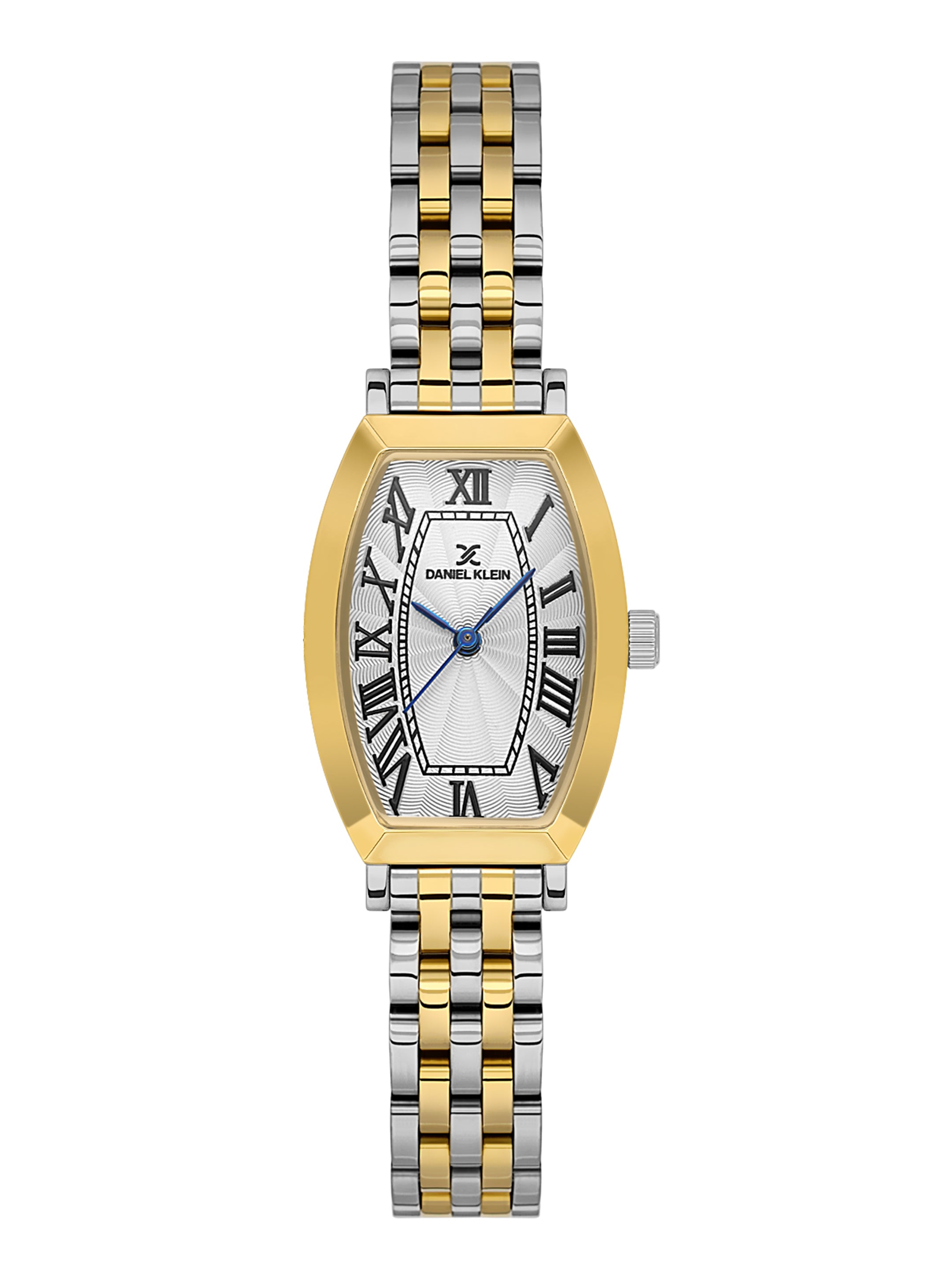 Daniel Klein Analog Silver Round Dial Silver and Gold Case Silver and Gold Strap Quartz Water-Resistant Wrist Watch for Women Girls, Ladies DK.1.14165-4