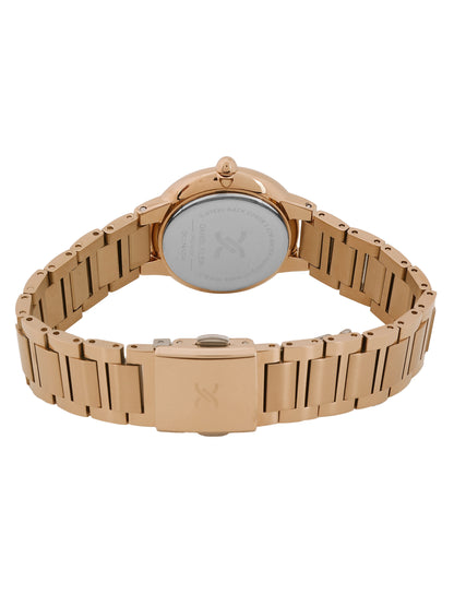 Daniel Klein Silver Dial Pink Rose Gold Strap Women’s Analog Watch DK.1.14100-6