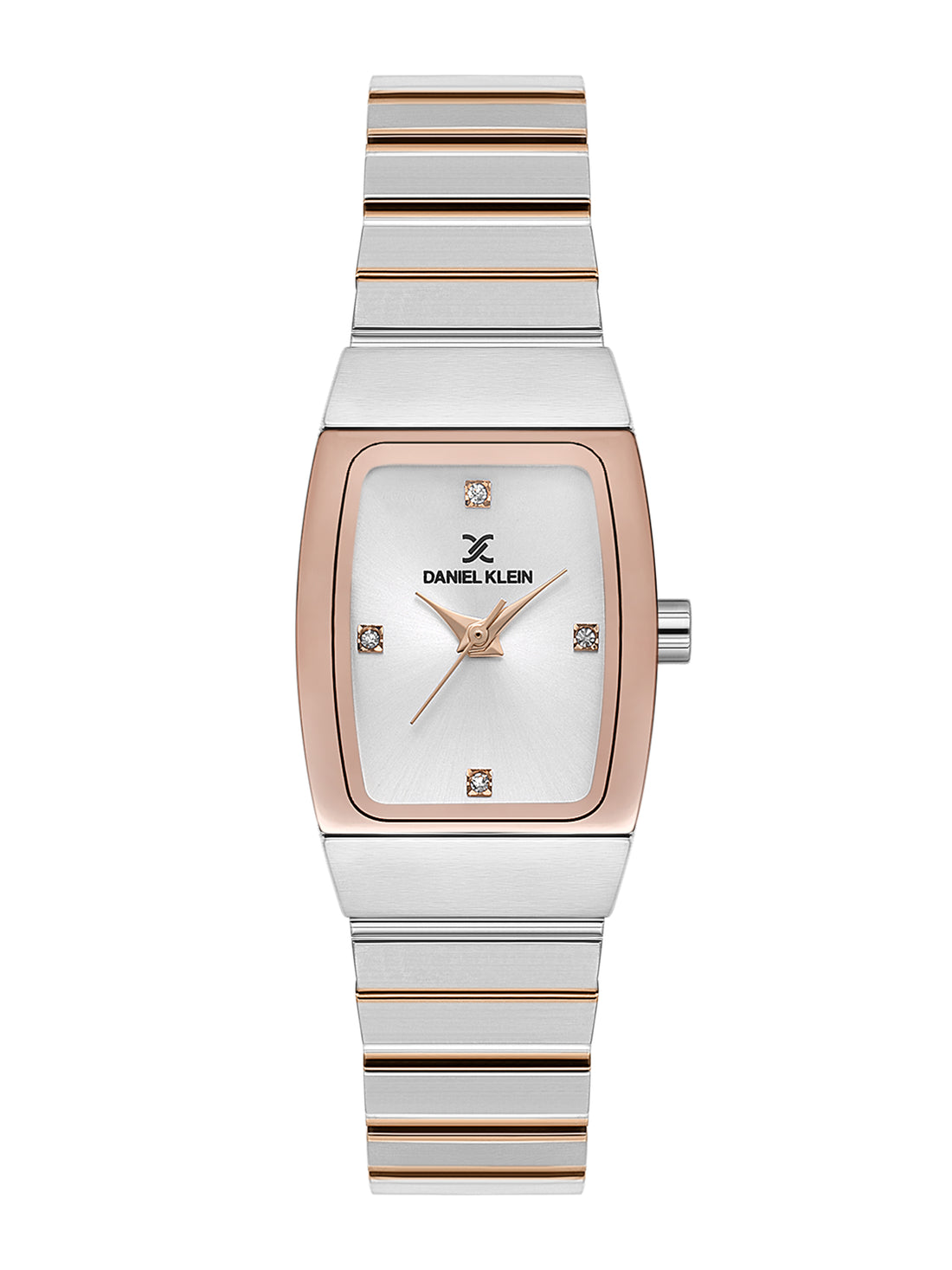 Daniel Klein Analog Silver Round Dial Silver/Rose Gold Case Silver and Rose Gold Strap Quartz Water-Resistant Wrist Watch for Women Girls, Ladies DK.1.14191-6