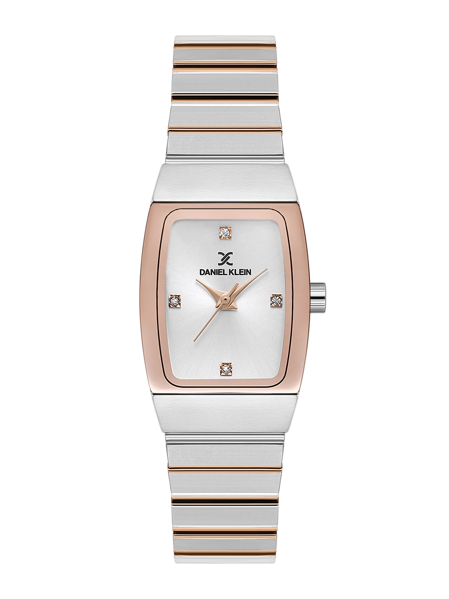 Daniel Klein Analog Silver Round Dial Silver/Rose Gold Case Silver and Rose Gold Strap Quartz Water-Resistant Wrist Watch for Women Girls, Ladies DK.1.14191-6