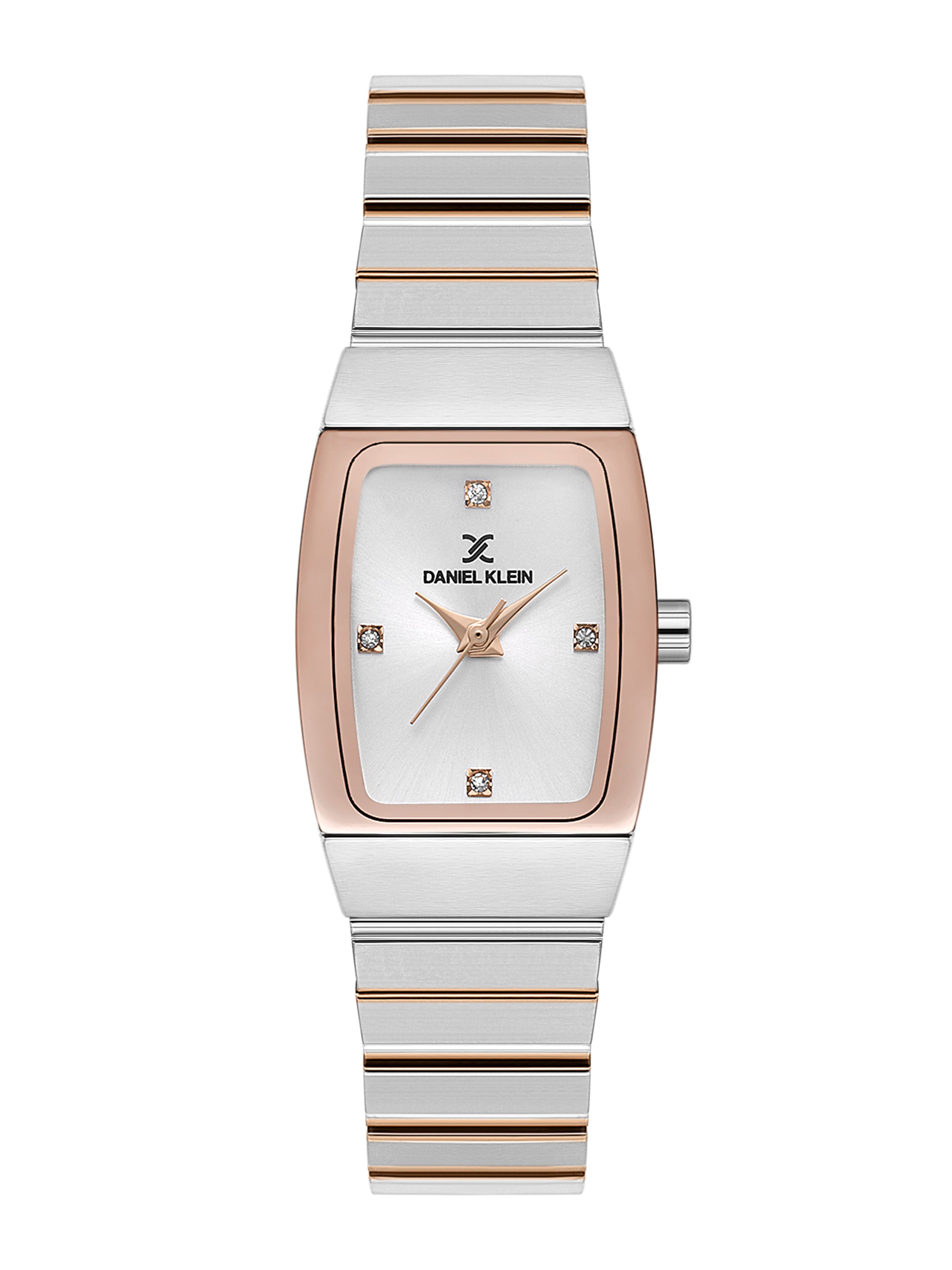 Daniel Klein Analog Silver Round Dial Silver/Rose Gold Case Silver and Rose Gold Strap Quartz Water-Resistant Wrist Watch for Women Girls, Ladies DK.1.14191-6