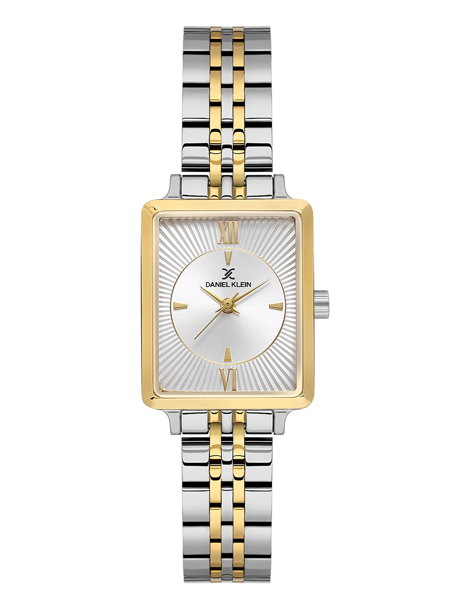 Daniel Klein Silver Sunray Dial Stainless Steel Strap Women’s Watch DK.1.14055-4