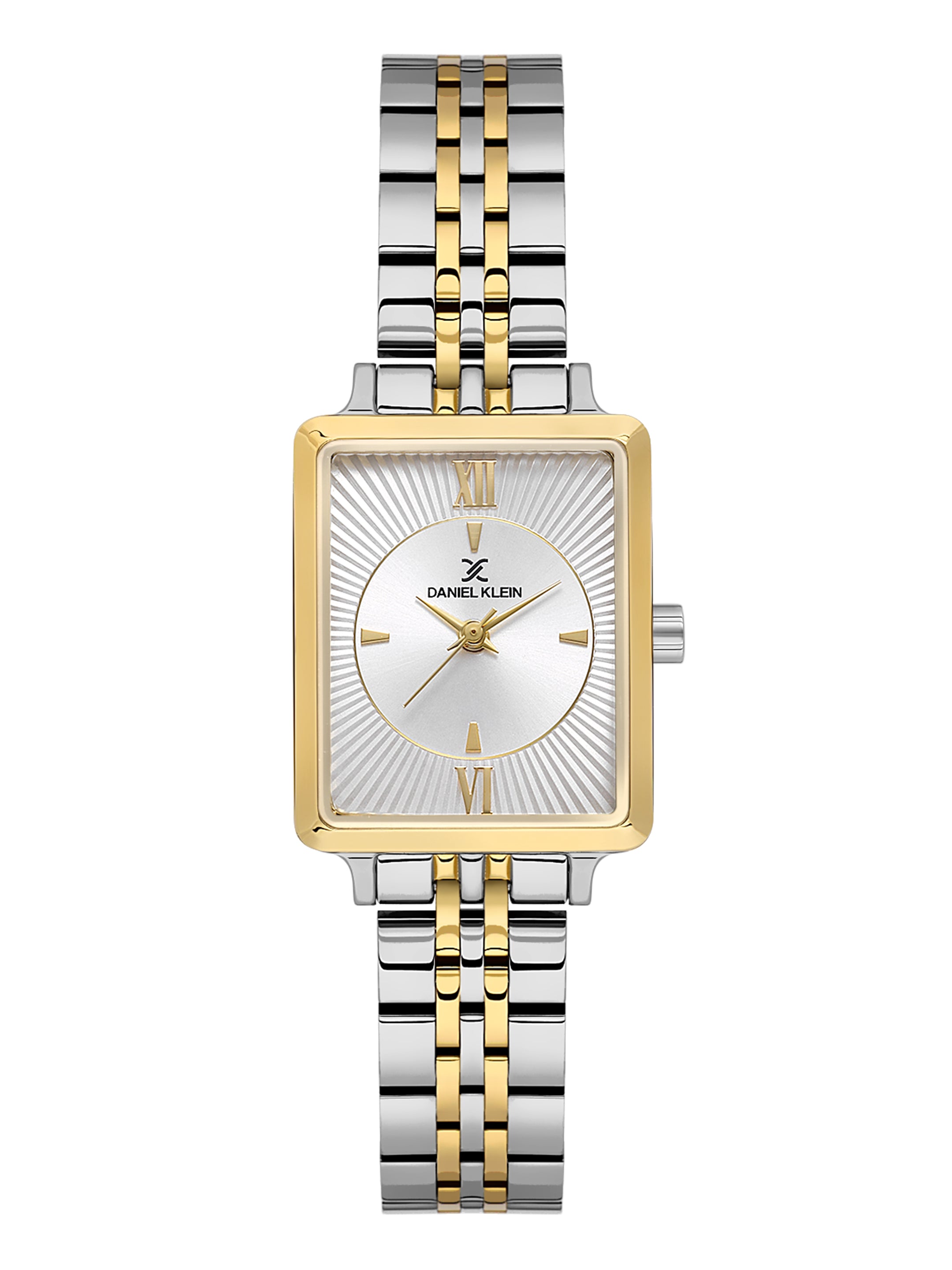 Daniel Klein Silver Sunray Dial Stainless Steel Strap Women’s Watch DK.1.14055-4