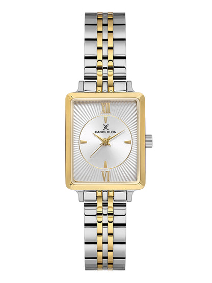 Daniel Klein Silver Sunray Dial Stainless Steel Strap Women’s Watch DK.1.14055-4