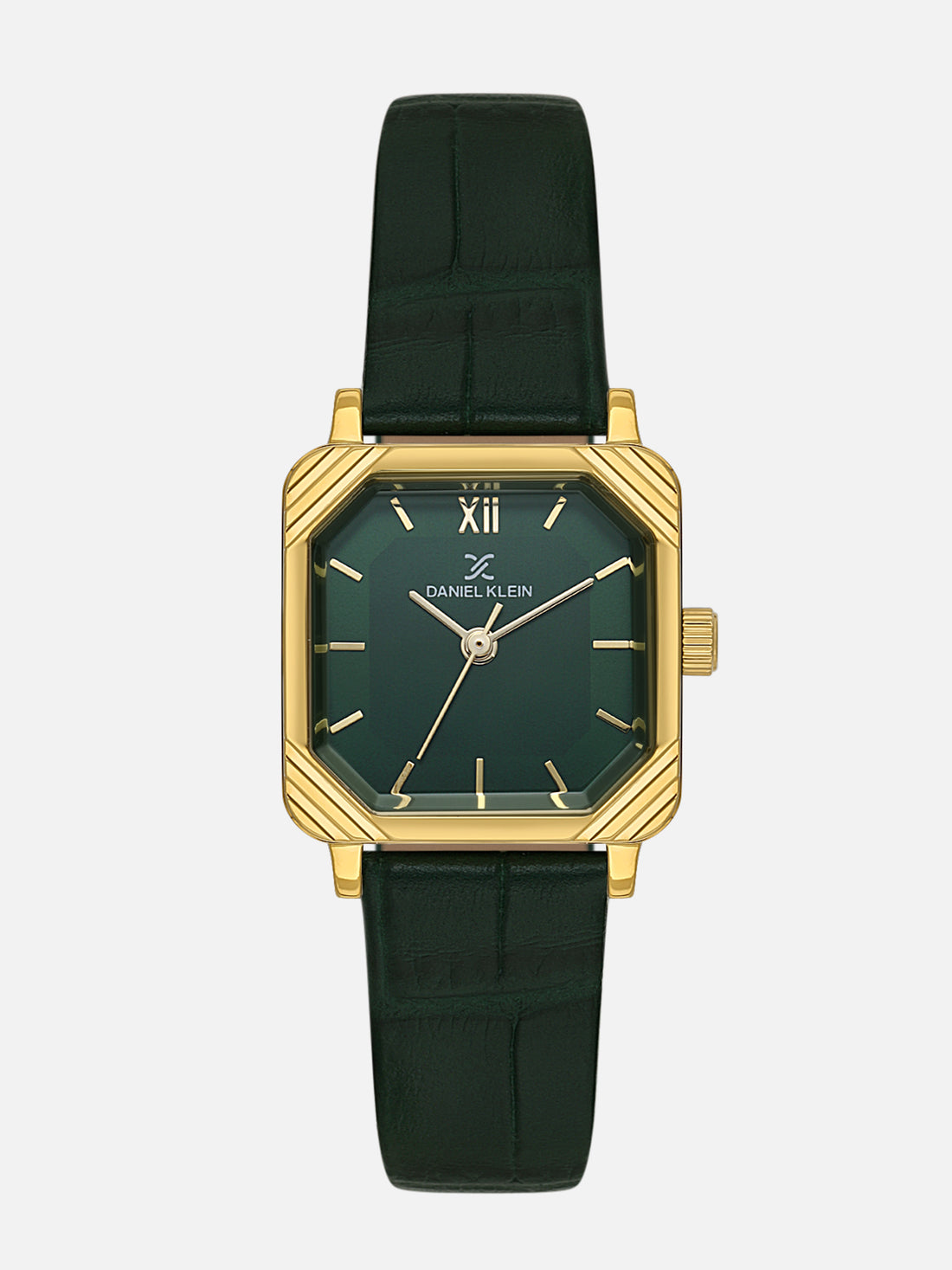 Daniel Klein Analog Dark Green Round Dial Gold Case Dark Green Strap Quartz Water-Resistant Wrist Watch for Women Girls, Ladies DK.1.14154-4