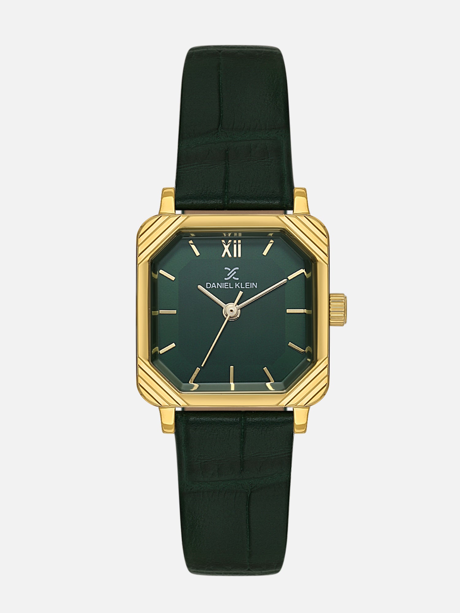 Daniel Klein Analog Dark Green Round Dial Gold Case Dark Green Strap Quartz Water-Resistant Wrist Watch for Women Girls, Ladies DK.1.14154-4