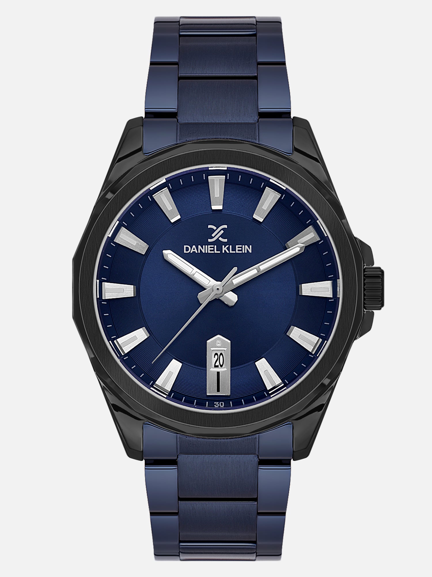 Daniel Klein Analog Blue Round Dial Black Case Blue Strap Quartz Water-Resistant Wrist Watch for Men Boys DK.1.14199-5