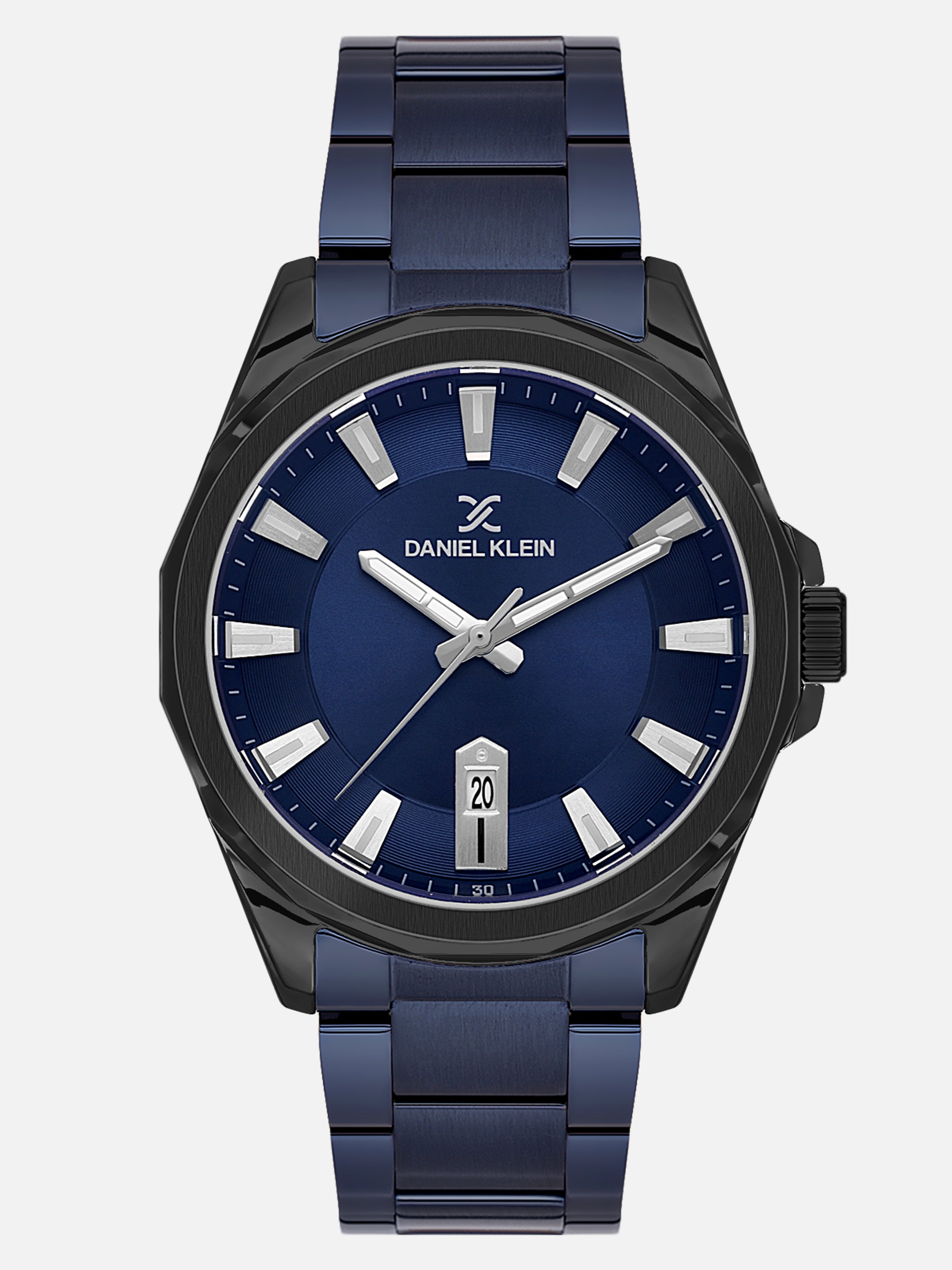 Daniel Klein Analog Blue Round Dial Black Case Blue Strap Quartz Water-Resistant Wrist Watch for Men Boys DK.1.14199-5