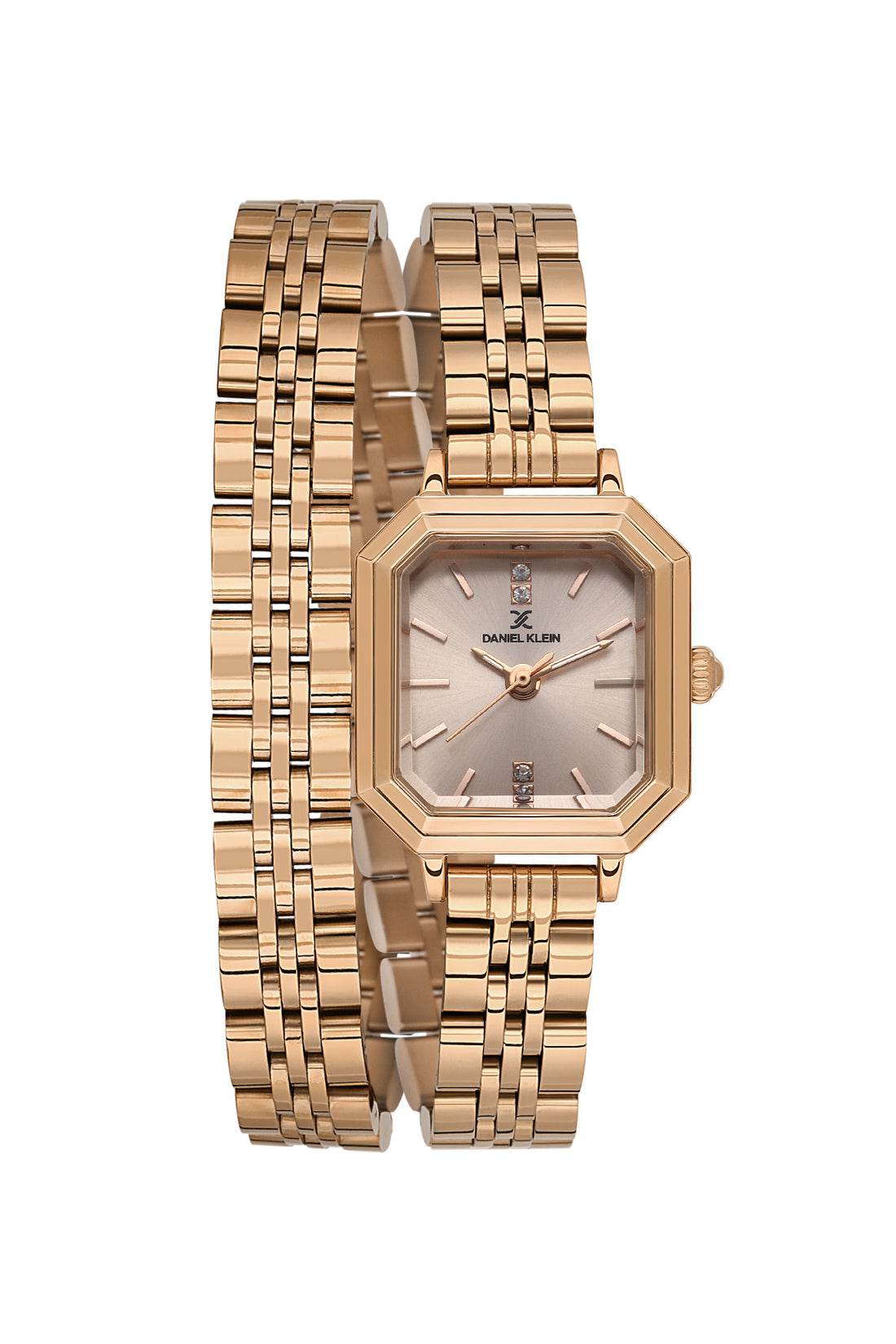 Daniel Klein Light Rose Gold Dial Pink Rose Gold Strap Women’s Analog Watch DK.1.14098-5