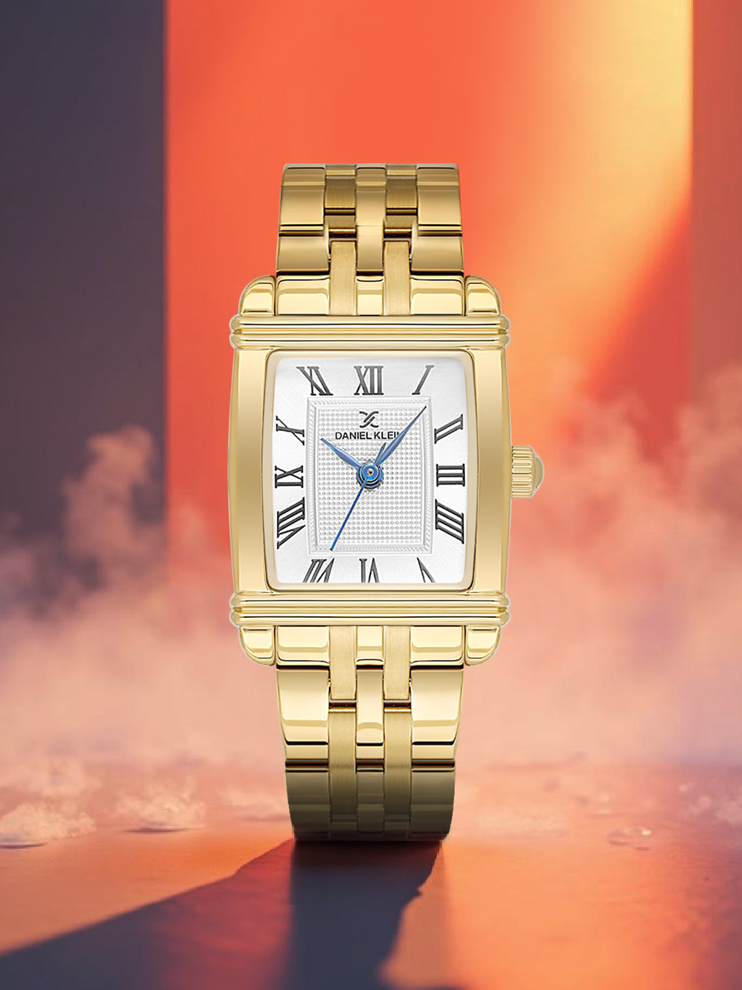 Daniel Klein Silver Dial Gold Strap Women’s Analog Watch DK.1.14115-2
