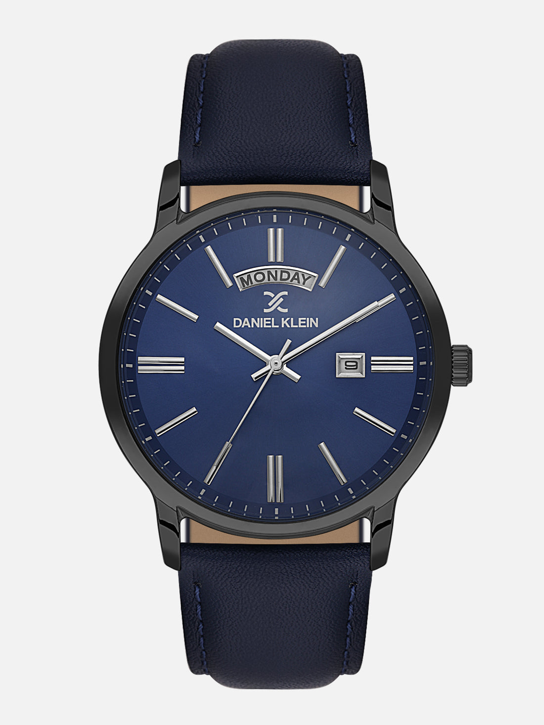 Daniel Klein Analog Blue Round Dial Black Case Blue Strap Quartz Water-Resistant Wrist Watch for Men Boys DK.6.14204-5