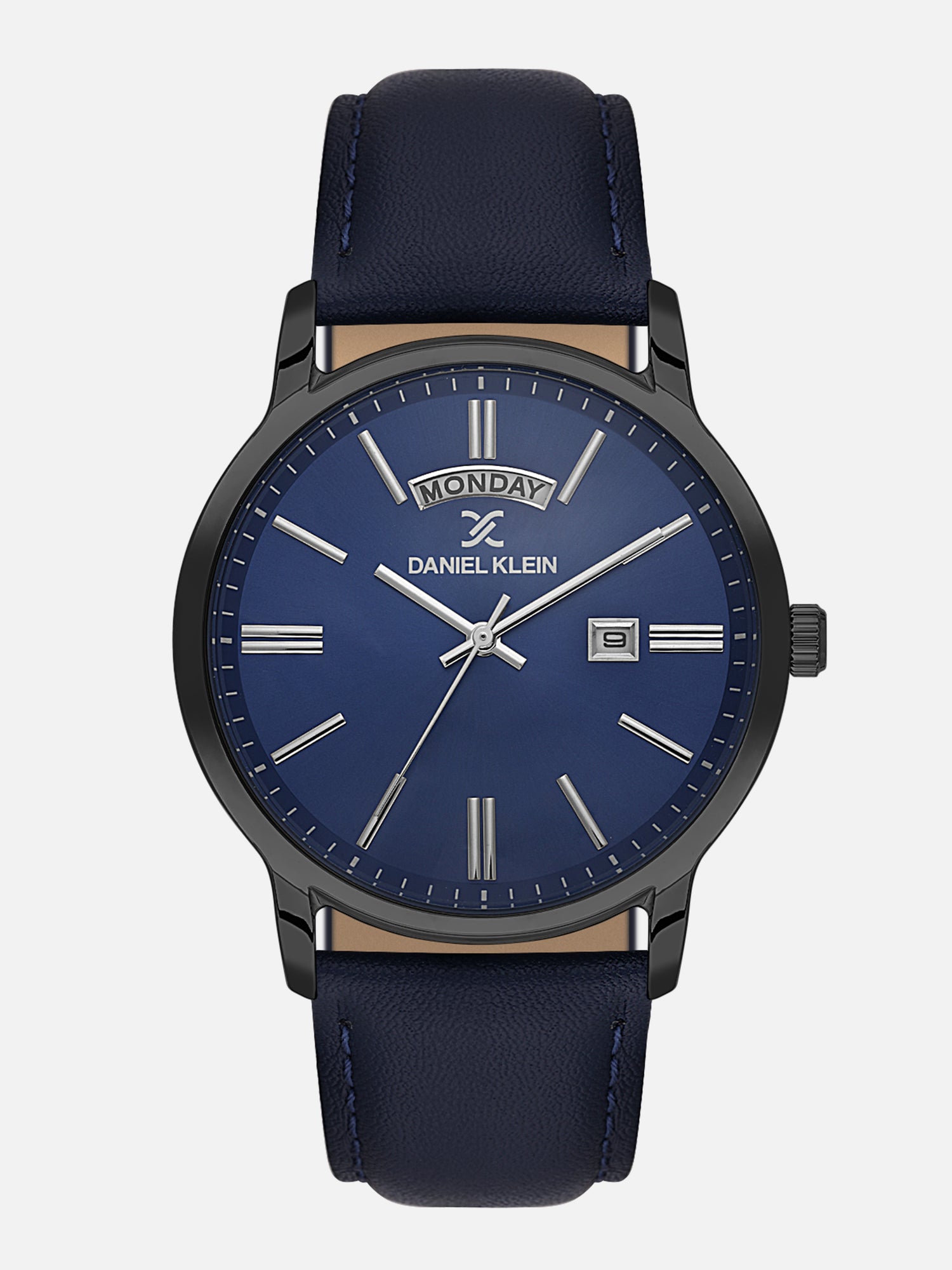 Daniel Klein Analog Blue Round Dial Black Case Blue Strap Quartz Water-Resistant Wrist Watch for Men Boys DK.6.14204-5
